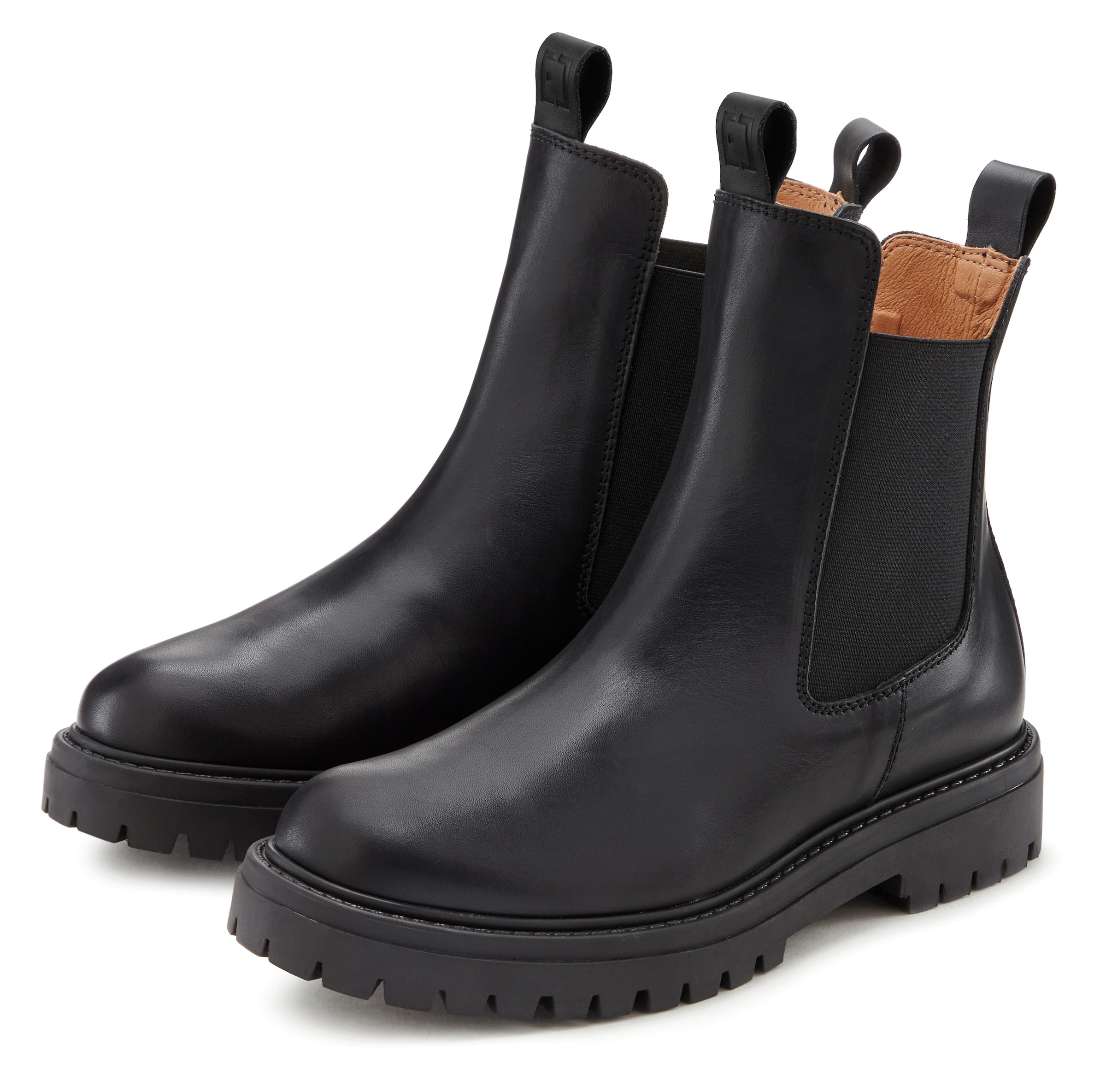 Image of Elbsand Stiefelette "Chelseaboots, Schlupfstiefel, Bikerboots, Sommerstiefelette" aus Leder mit Stretch-Einsätzen, Lederstiefelette