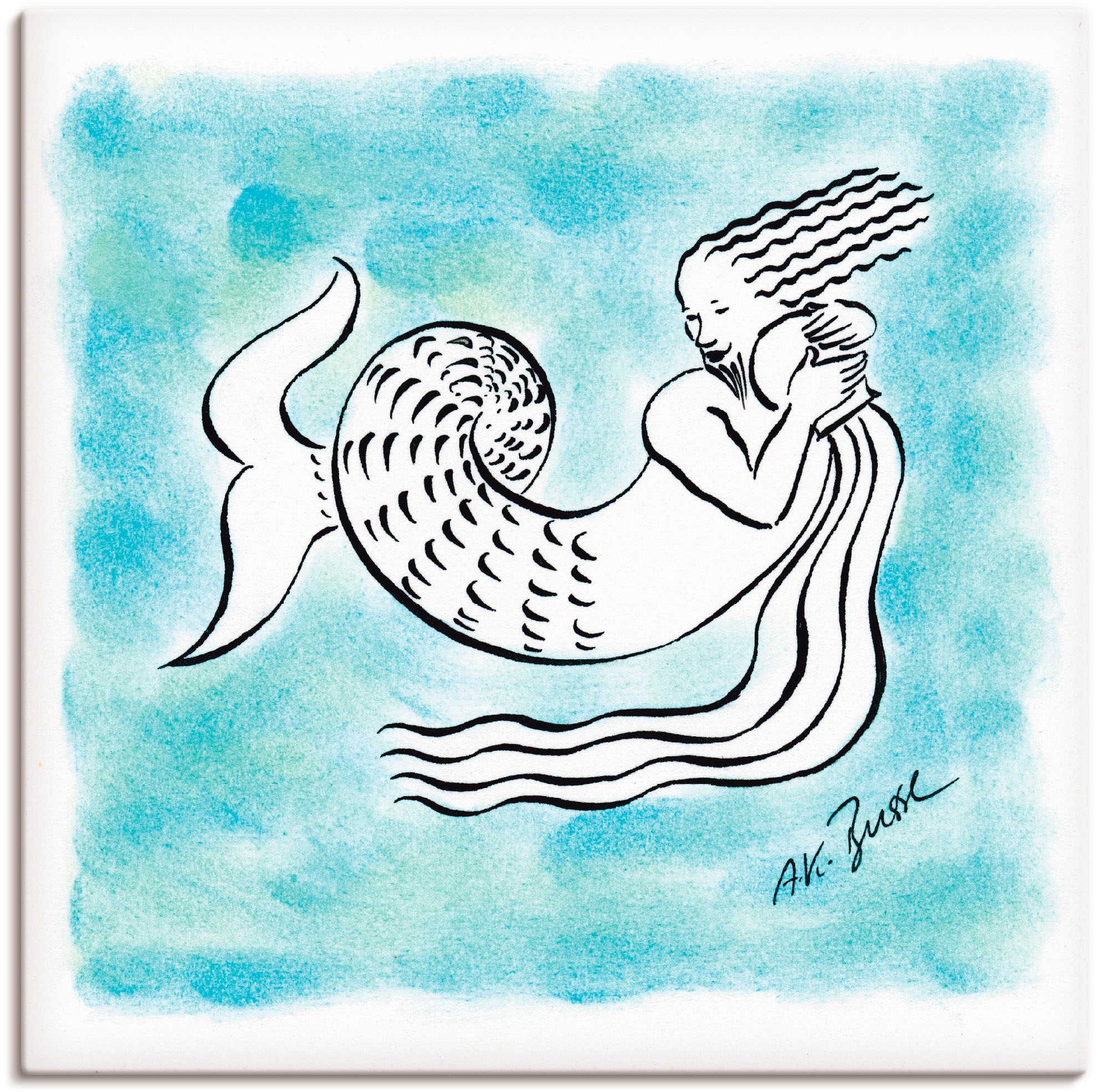 Image of Artland Wandbild »Serie Sternzeichen Wassermann«, Sternzeichen, (1 St.), in vielen Grössen & Produktarten -Leinwandbild, Poster, Wandaufkleber / Wandtattoo auch für Badezimmer geeignet bei Ackermann Versand Schweiz