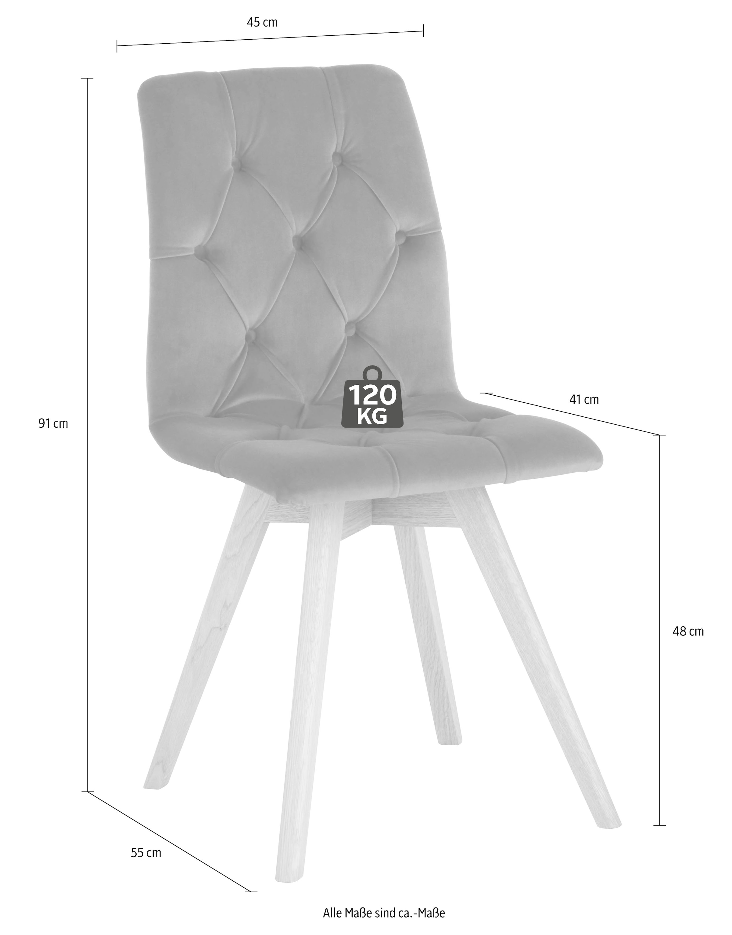 GOODproduct Chaise de salle à manger »Rania« (Ensemble) 2 cuisen set de 2/4/6, pieds en bois massif
