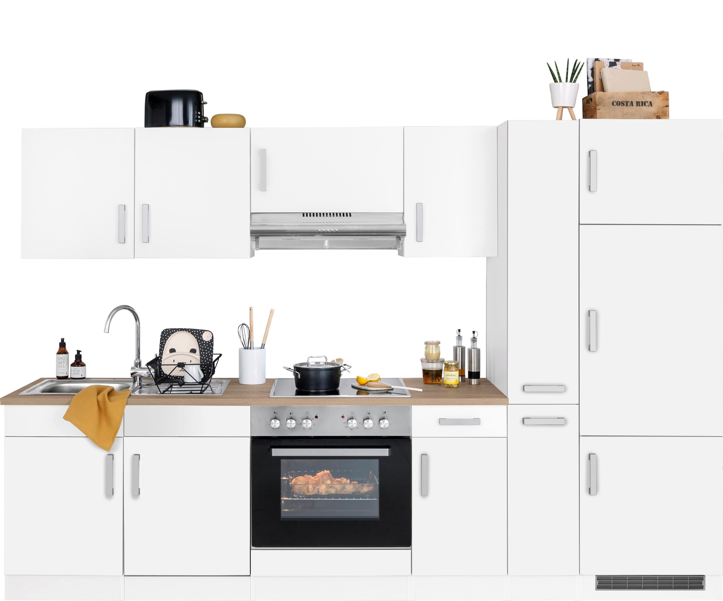 KOCHSTATION Kitchenette »KS-Gera« Largeur 300 cm, avec appareils électriques en option, avec plan de travail