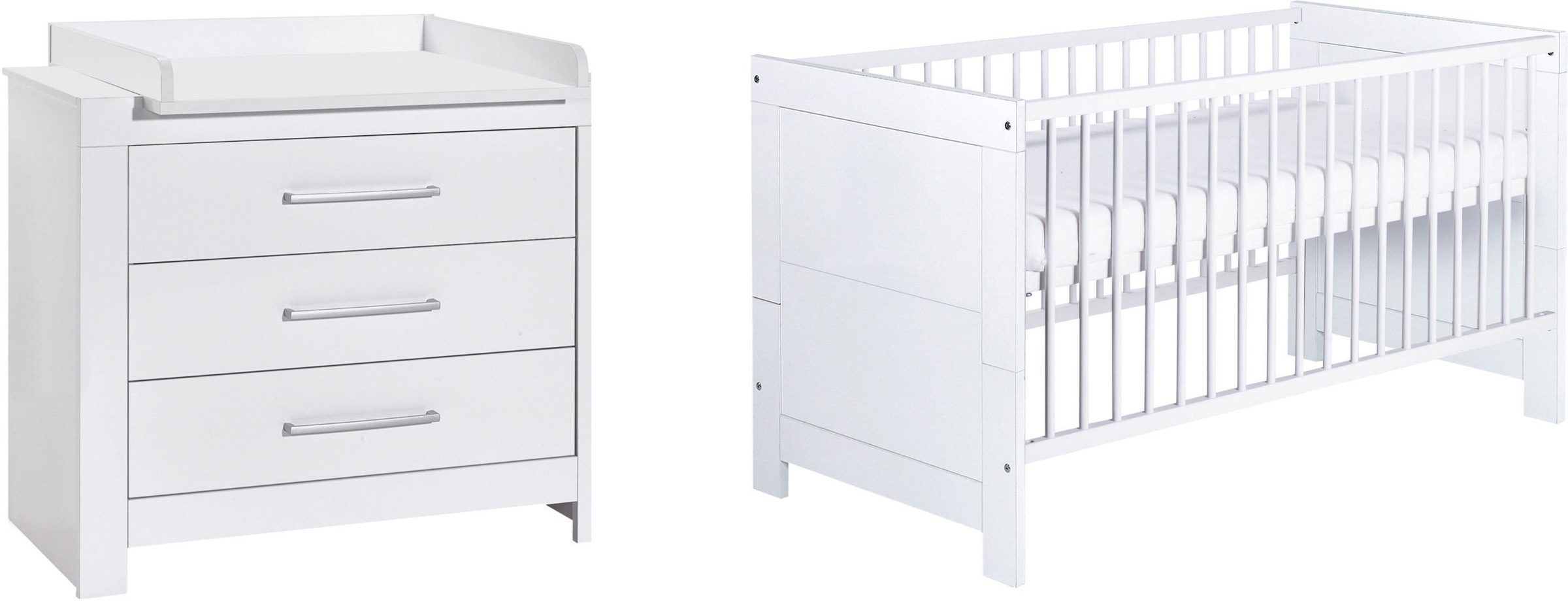 Image of Schardt Babymöbel-Set »Nordic White«, (Spar-Set, 2 St., Kinderbett, Wickelkommode), mit Kinderbett und Wickelkommode; Made in Germany bei Ackermann Versand Schweiz