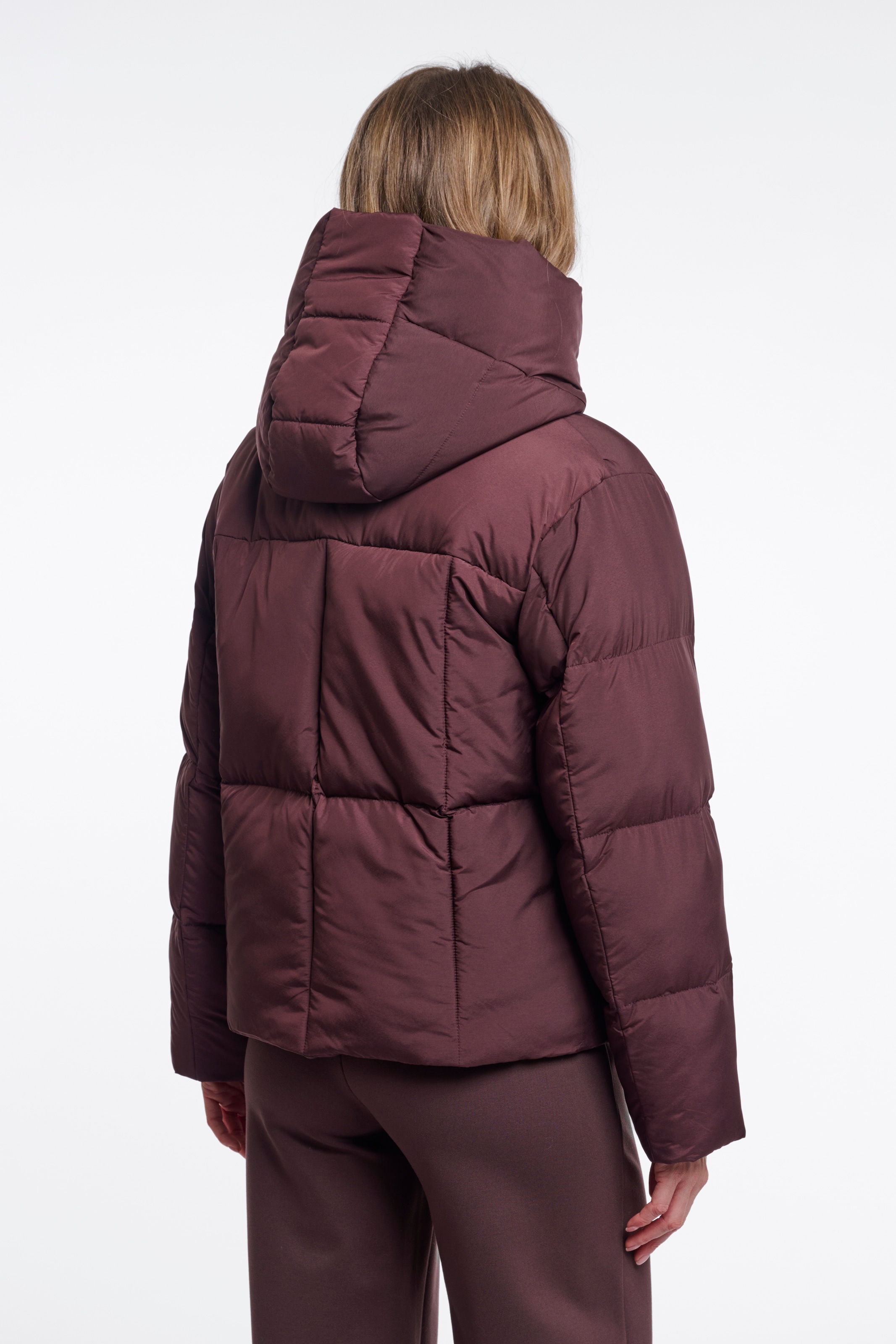 Rino & Pelle Manteau matelassé Veste matelassée courte avec capuche et imitation fourrure