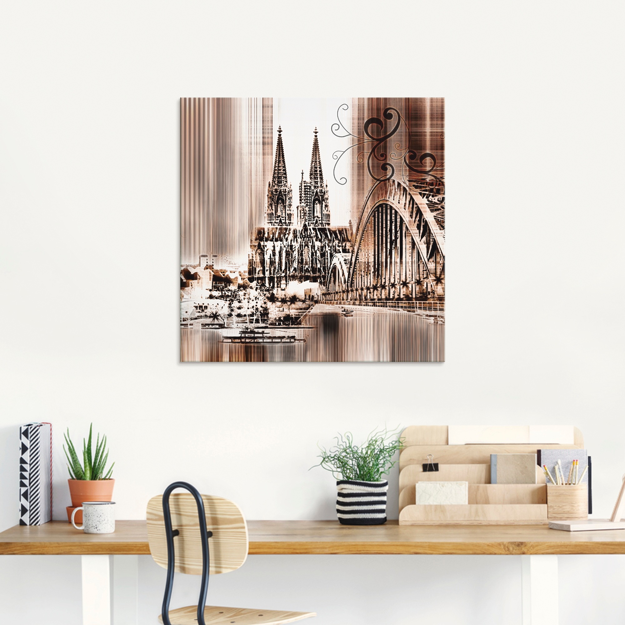 Image of Artland Glasbild "Köln Skyline Collage VI" Architektonische Elemente 1 Stk. tlg. in verschiedenen Grössen