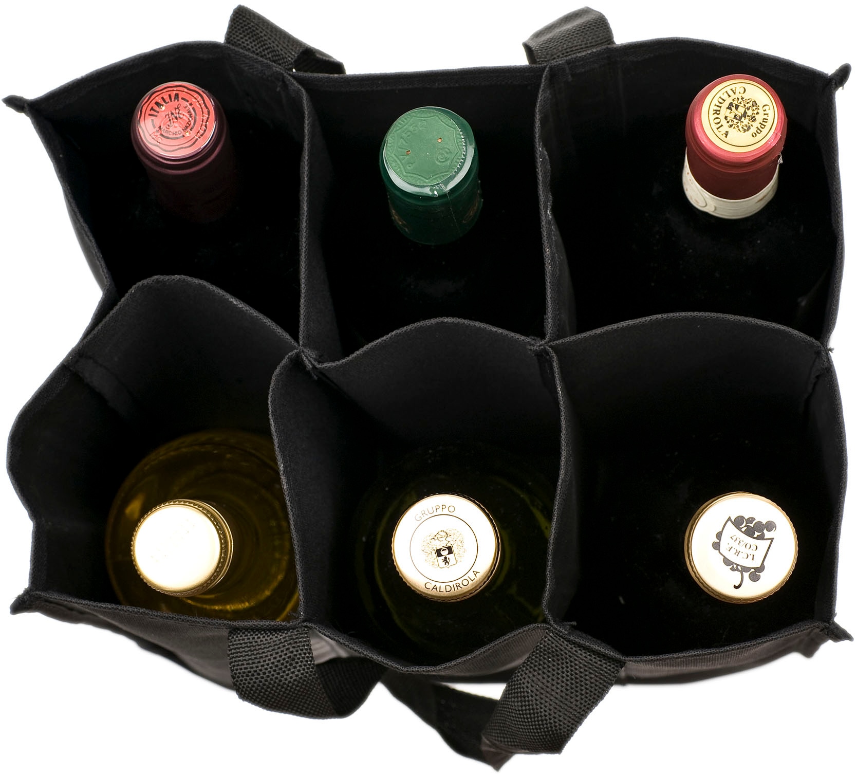 Genius Panier à biberons »Flaschentasche, grau mit weissen Punkten« praktische Tragetasche zum Transportieren von bis zu 6 Flaschen