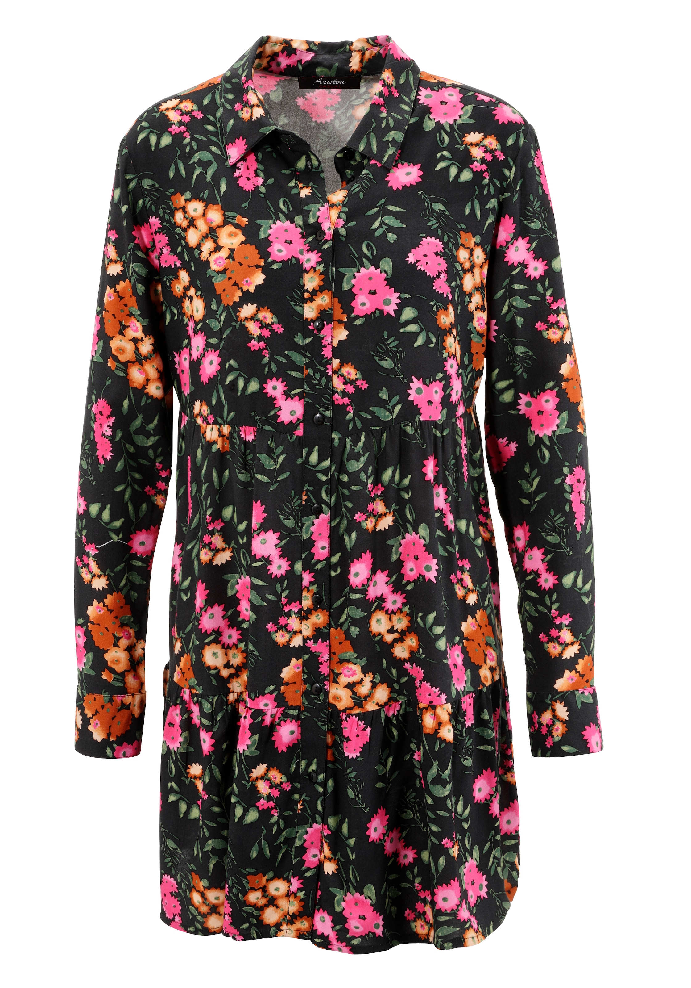 Aniston CASUAL Hemdbluse, mit ausdrucksvollem Blumendruck - NEUE KOLLEKTION