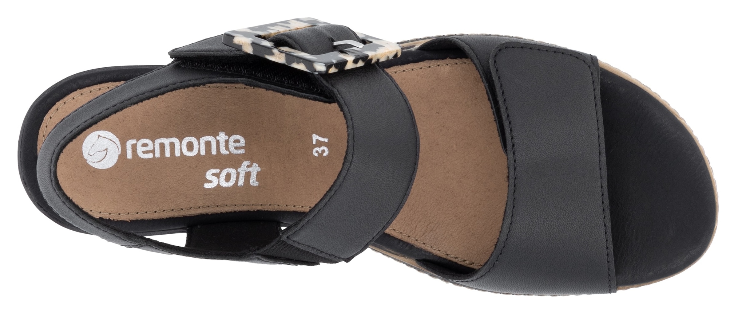 Remonte Sandales compensées »Elisabeth Hurley-Collection«  Keilabsatz, Riemensandale, Sommerschuh, auffällige Zierschnalle