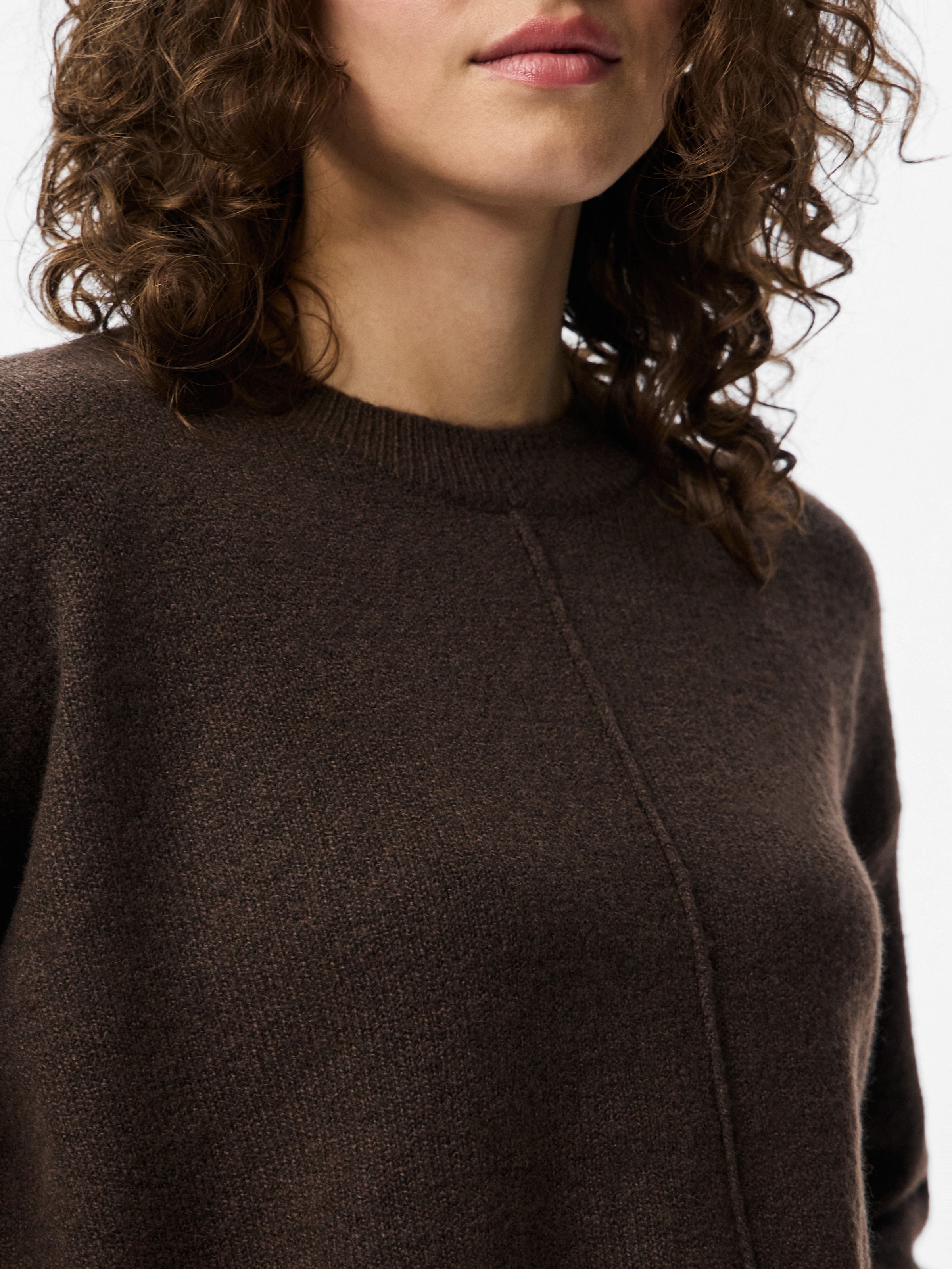 pieces Strickpullover »PCMALOU LS O-NECK CUTLINE KNIT NOOS BC«