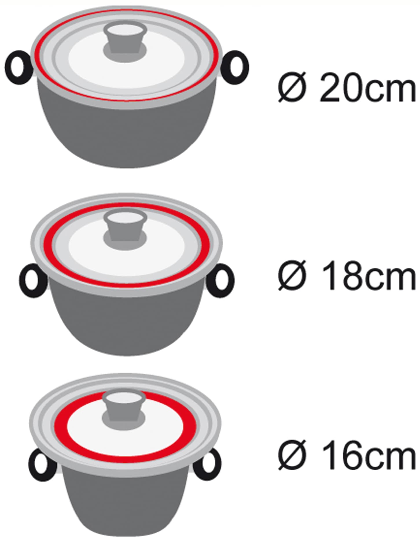 STONELINE Universaldeckel, mit Silikonrand, für 16/18/20 cm