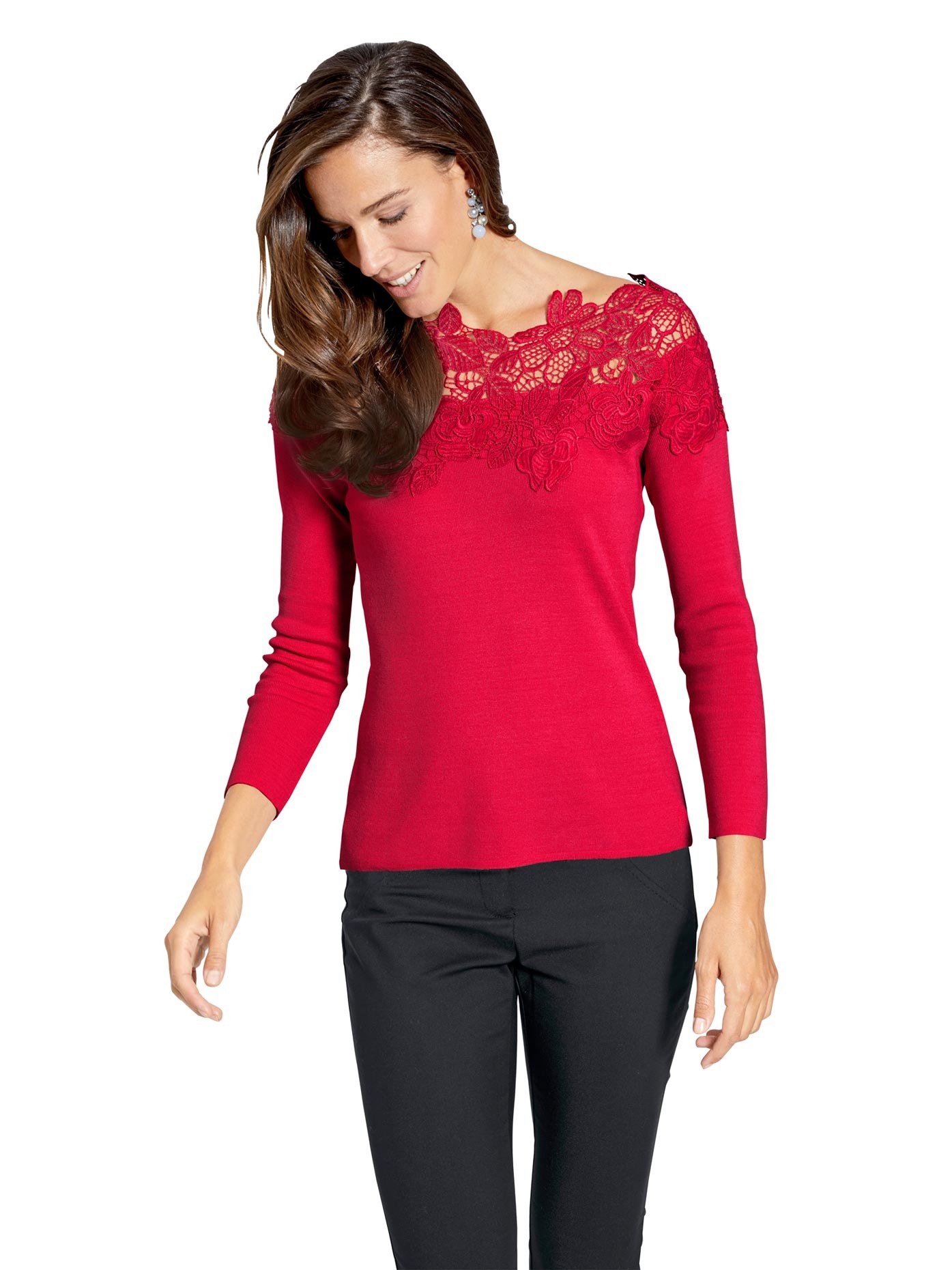 Image of ASHLEY BROOKE by Heine Strickpullover »Spitzen-Pullover« bei Ackermann Versand Schweiz