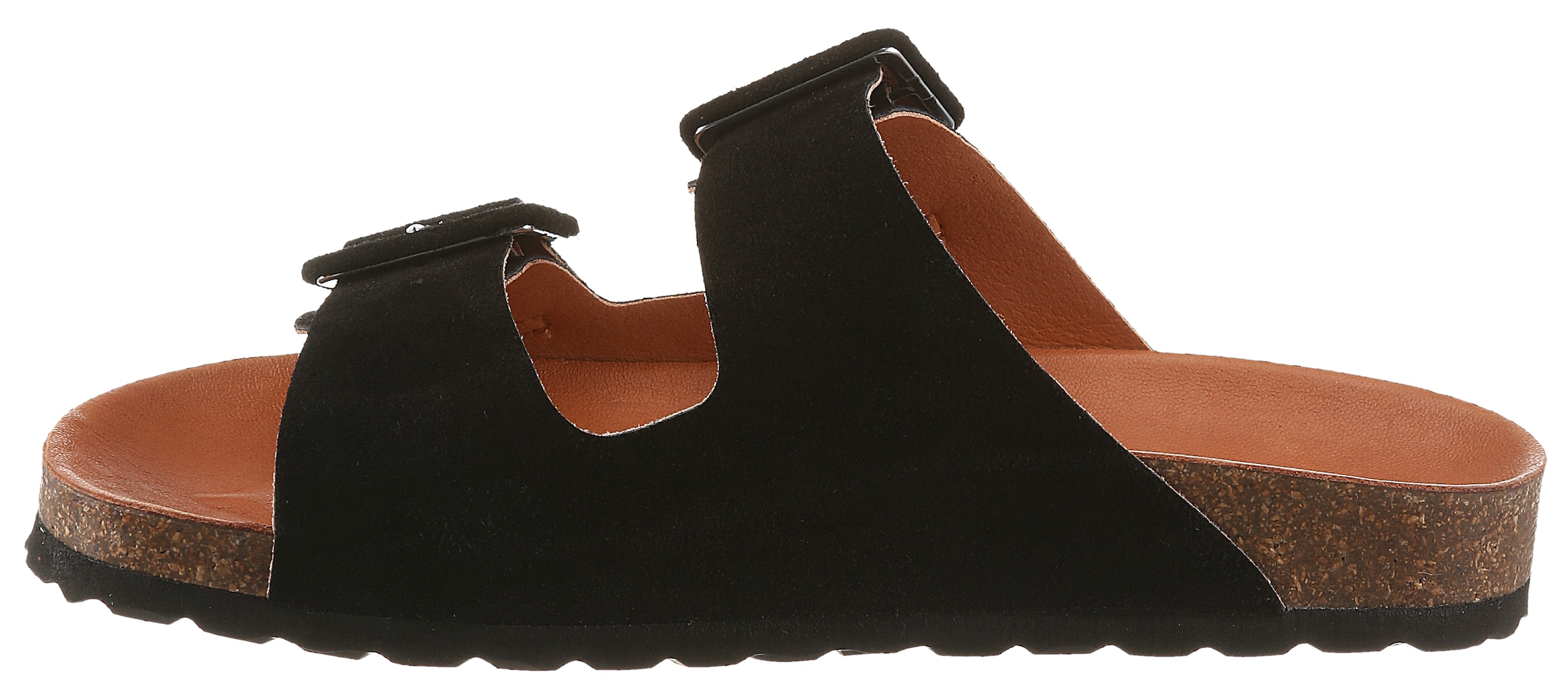 VERBENAS Pantolette »Randell Velour«  Sommerschuh, Flat, Hausschuh mit Softfussbett