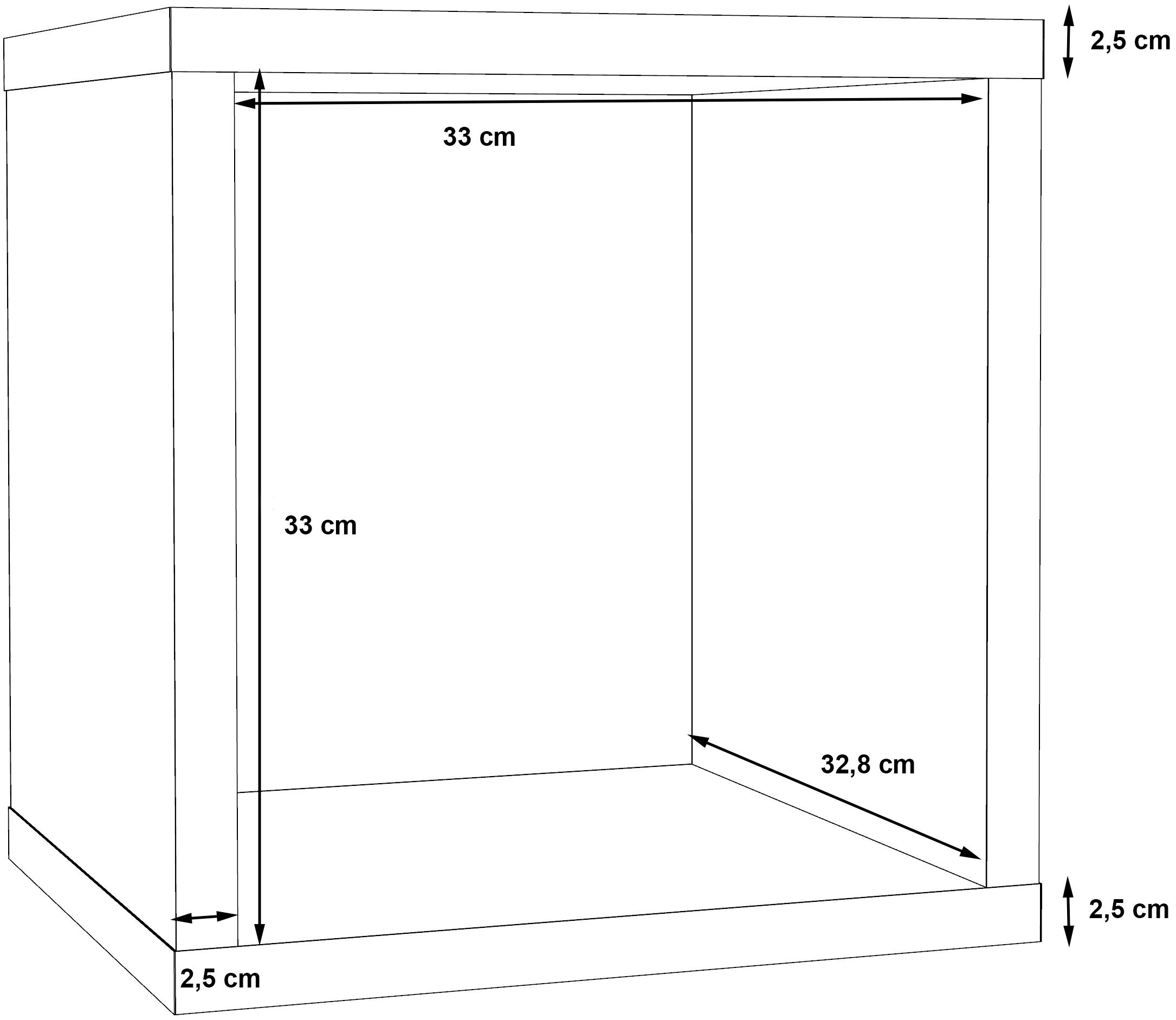 FORTE »Mauro« Regalwürfel, B/H/T 38,2x38,3x32,9 cm, langlebige Beschichtung