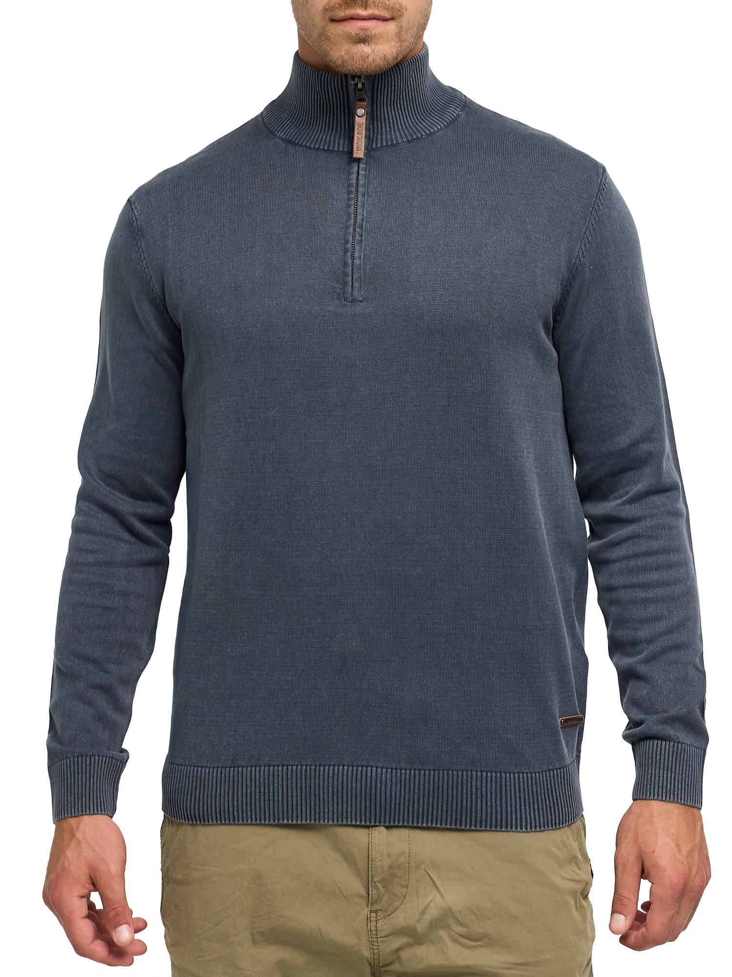 Image of Indicode Troyer "INArkmill ½ zip" Baumwolle, regular fit
