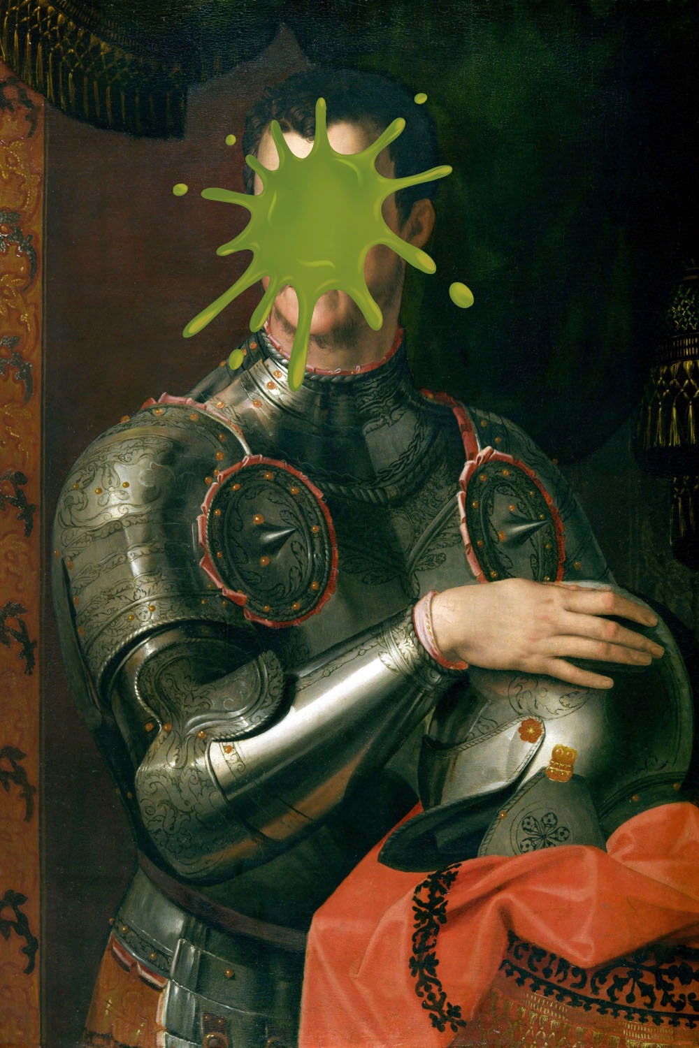 Image of queence Acrylglasbild "Ritter mit Farbklecks" Bilder von Männern Formen Gemälde Historische Persönlichkeiten Kunst Mann Ritter Fine Art-Print in Galeriequalität