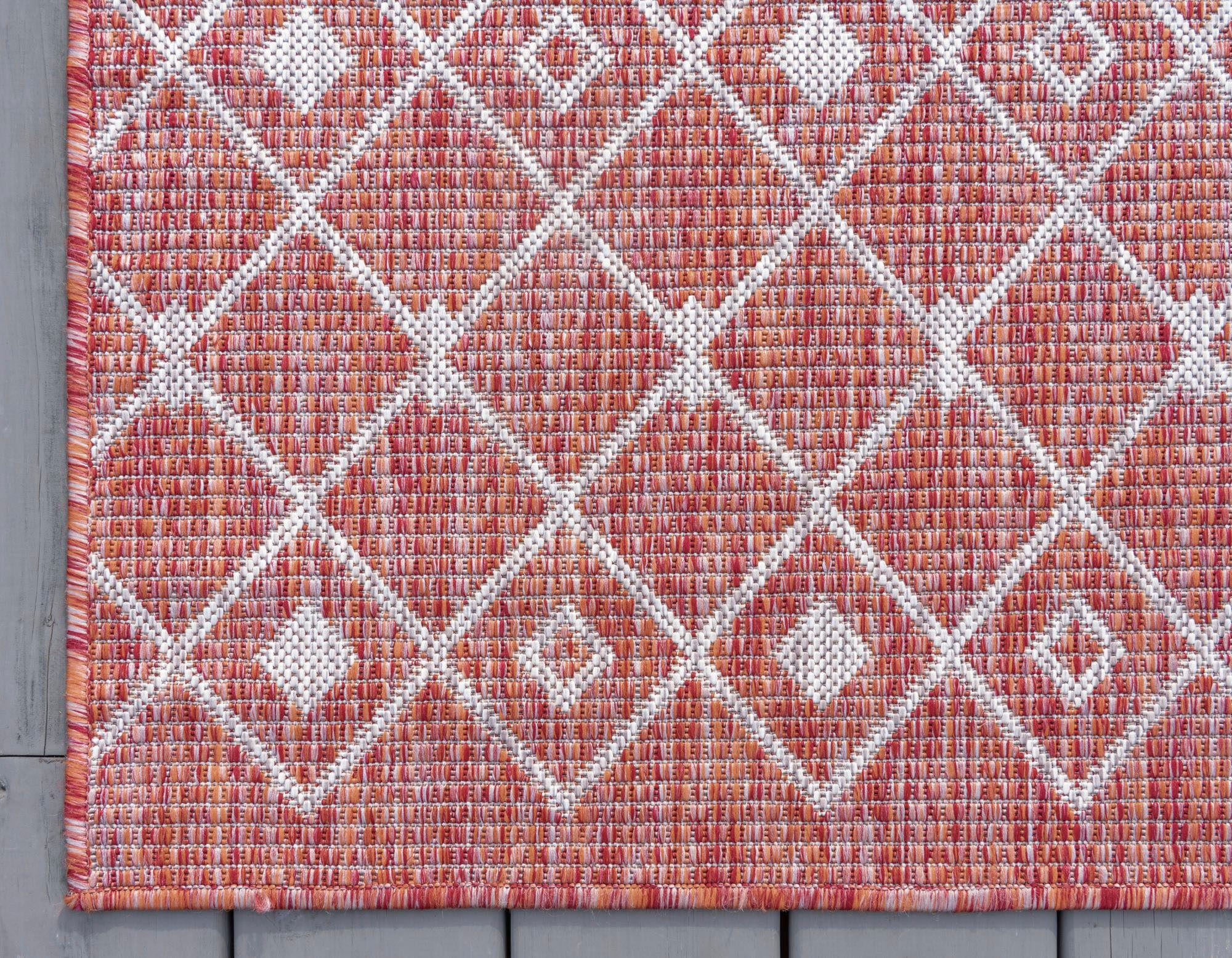 Myflair Möbel & Accessoires Teppich »Outdoor Crosses Lagerräumung«, rechteckig, 4 mm Höhe, Flachgewebe, Rauten Muster, In- und Outdoor geeignet