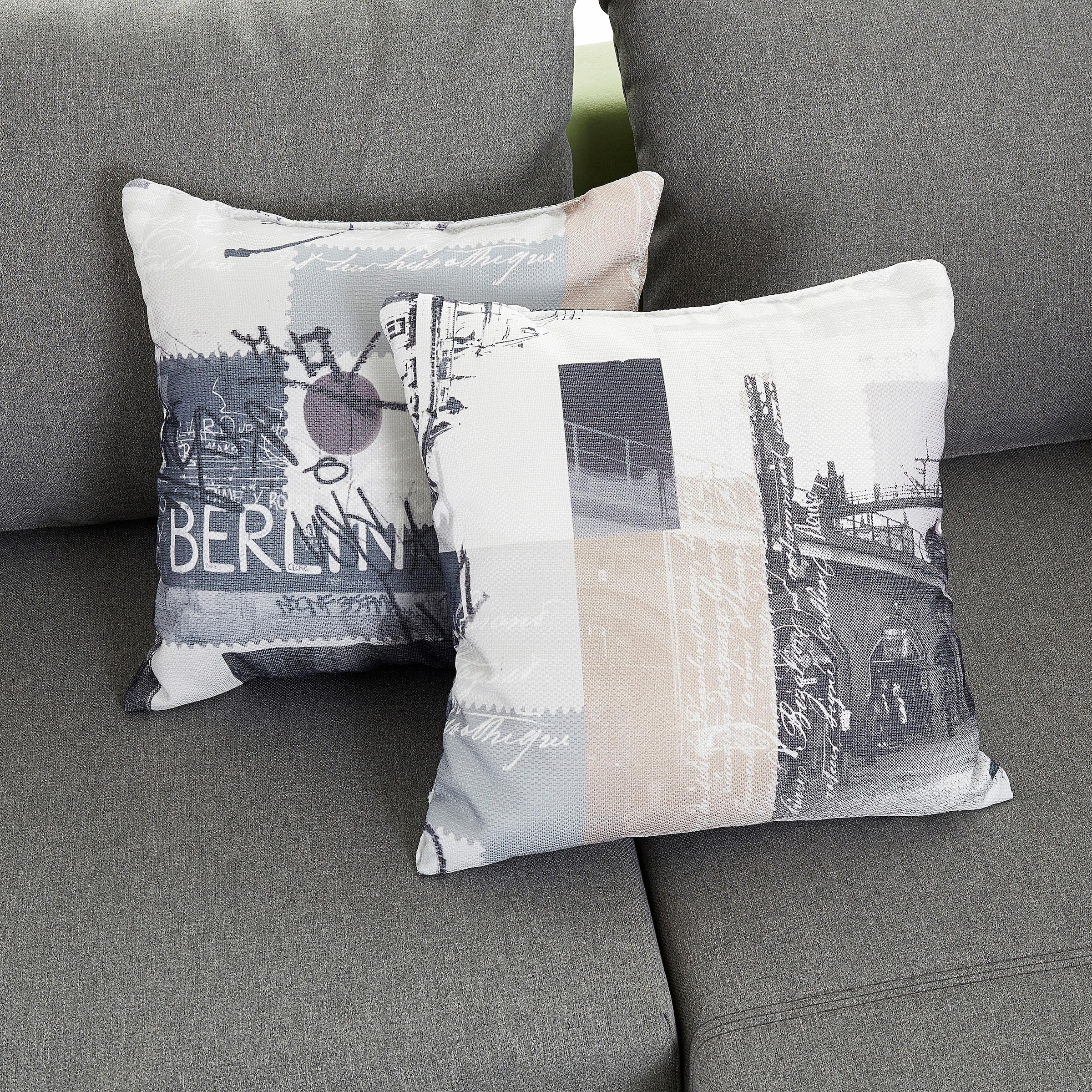 COLLECTION AB Ecksofa »John L-Form«, mit Bettfunktion, Bettkasten und integriertem Regal