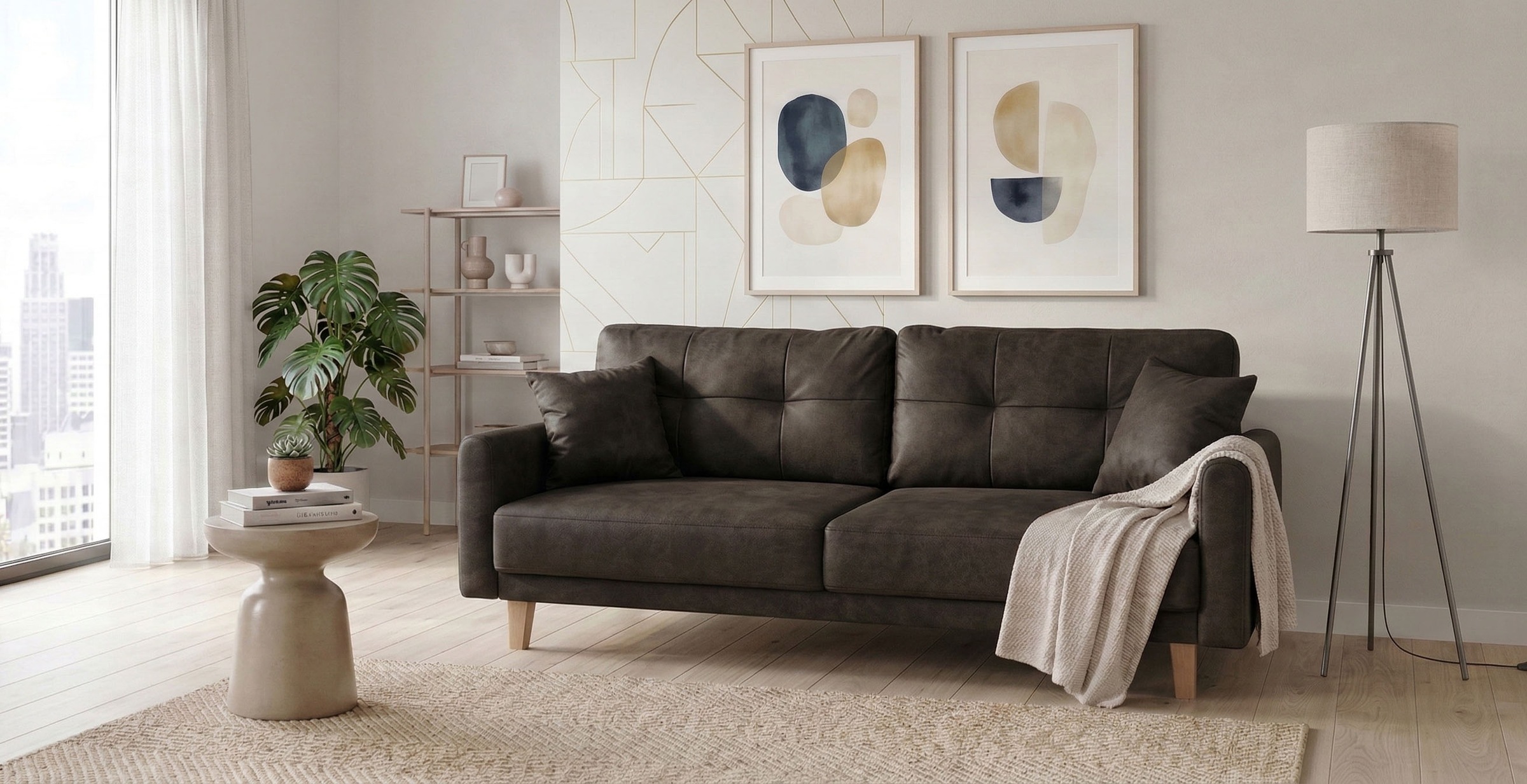 Image of Home affaire 3-Sitzer "TRIPLO optionale Schlafsofa mit Bettkasten, Masse B/T/H: 215/100/89 cm" Wahlweise Bettfunktion - Liegefläche 145x191 cm, Rücken-, Zierkissen