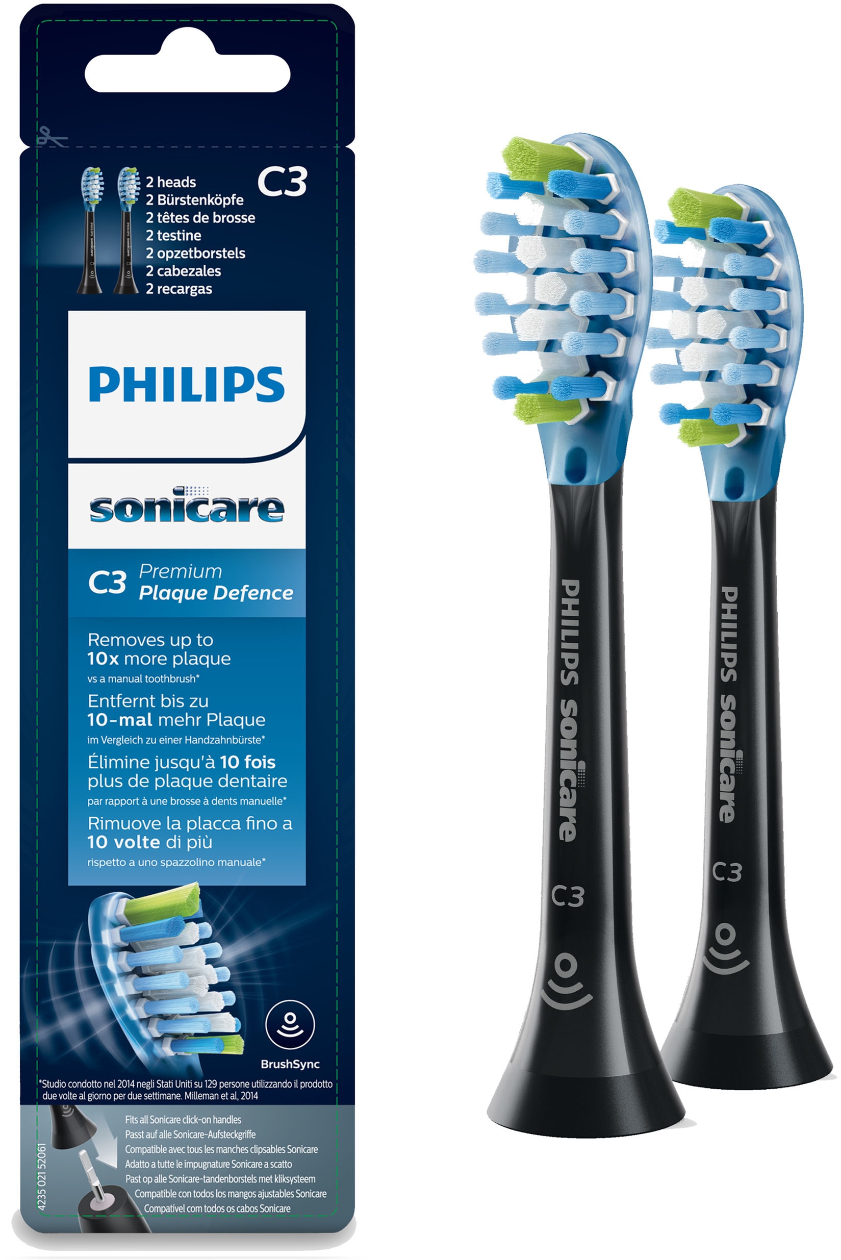 Philips Sonicare Aufsteckbürsten »C3 Premium Gum Defence«, Standardgrösse, mit Smart-Bürstenkopferkennung