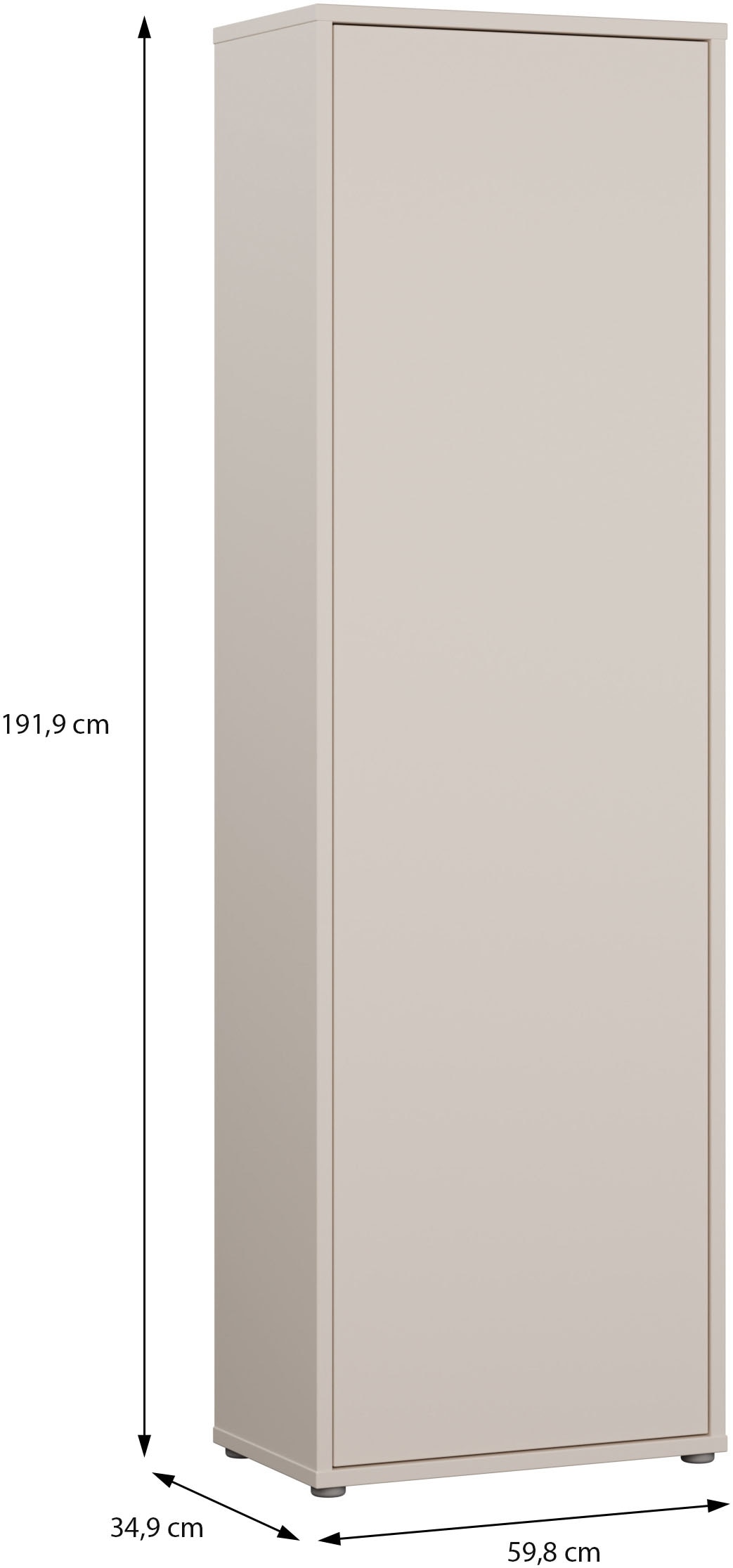 FORTE Armoire vestiaire »Alice Springs« L/H/P 59,8/191,9/34,9 cm Push to open