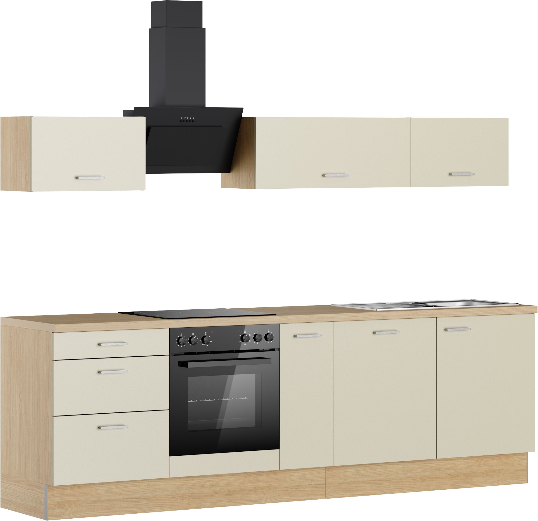 KOCHSTATION Kitchenette »KS-Sion« largeur 270 cm, montage rapide avec OPTIsnap, option appareils E