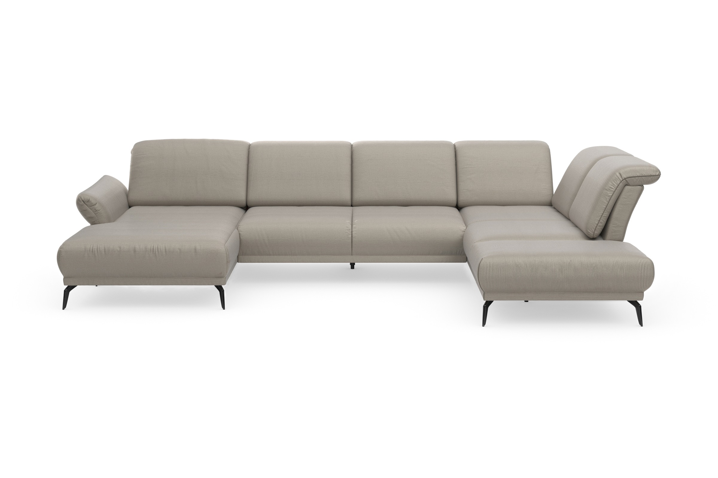 INOSIGN Wohnlandschaft »Coco U-Form«, Sitztiefen-, Arm- und Kopfteilverstellung, Cord-Bezug, Fusshöhe 15 cm