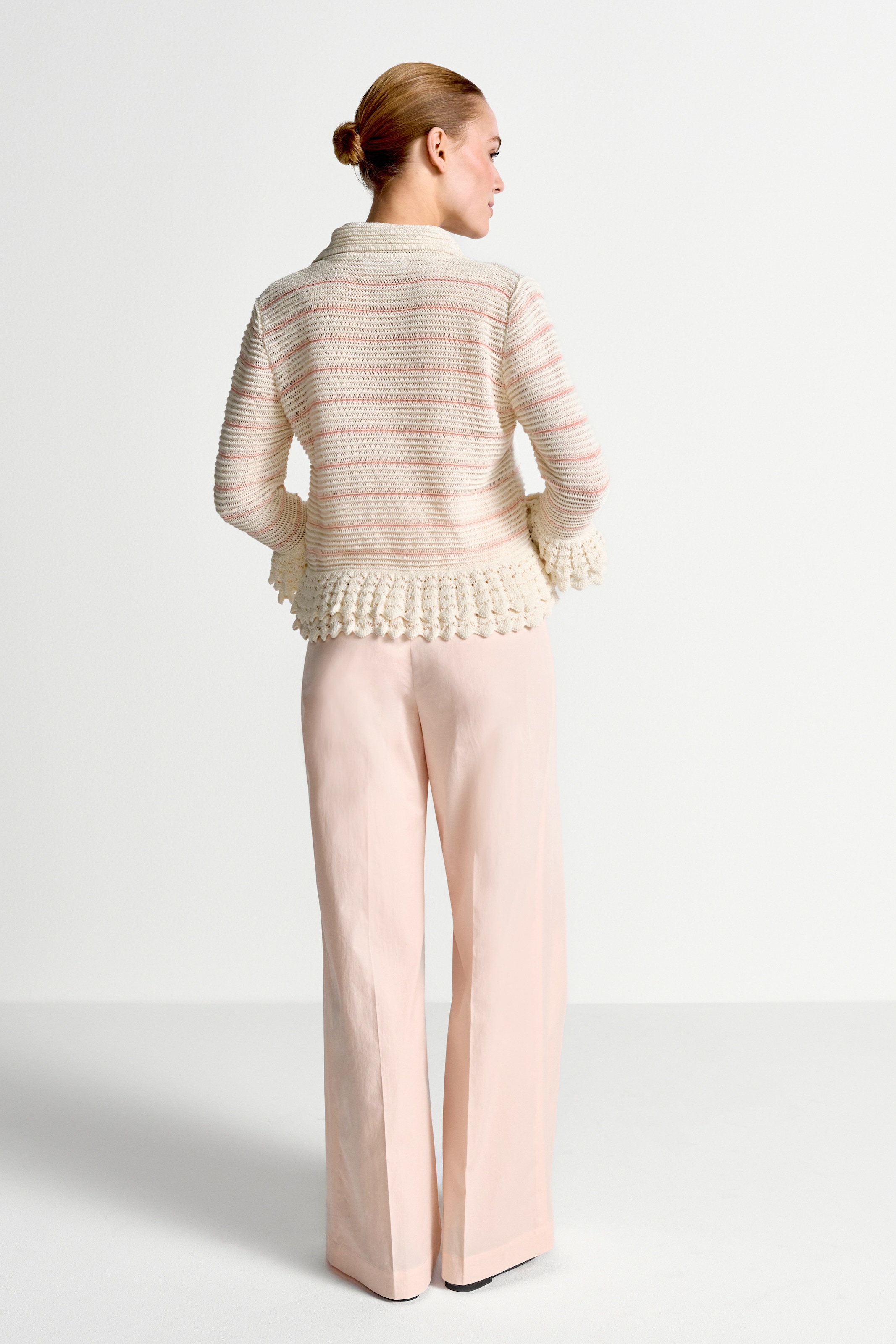 RICHROYAL Veste en tricot coupe régulière avec détails en dentelle