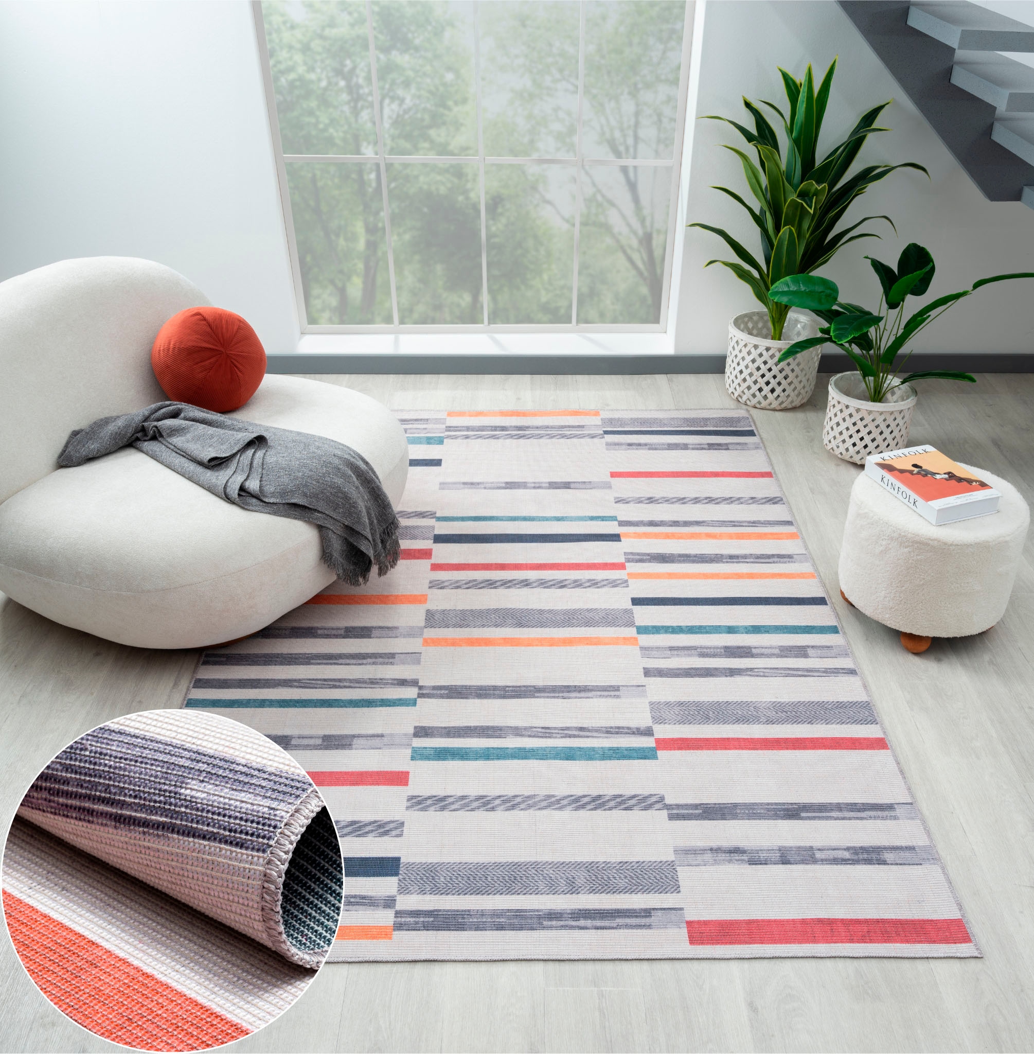 Image of Myflair Möbel & Accessoires Teppich "Hope, LAGERRÄUMUNG" rechteckig 10 mm Höhe bedruckt, modernes Design, In- & Outdoor geeignet, waschbar