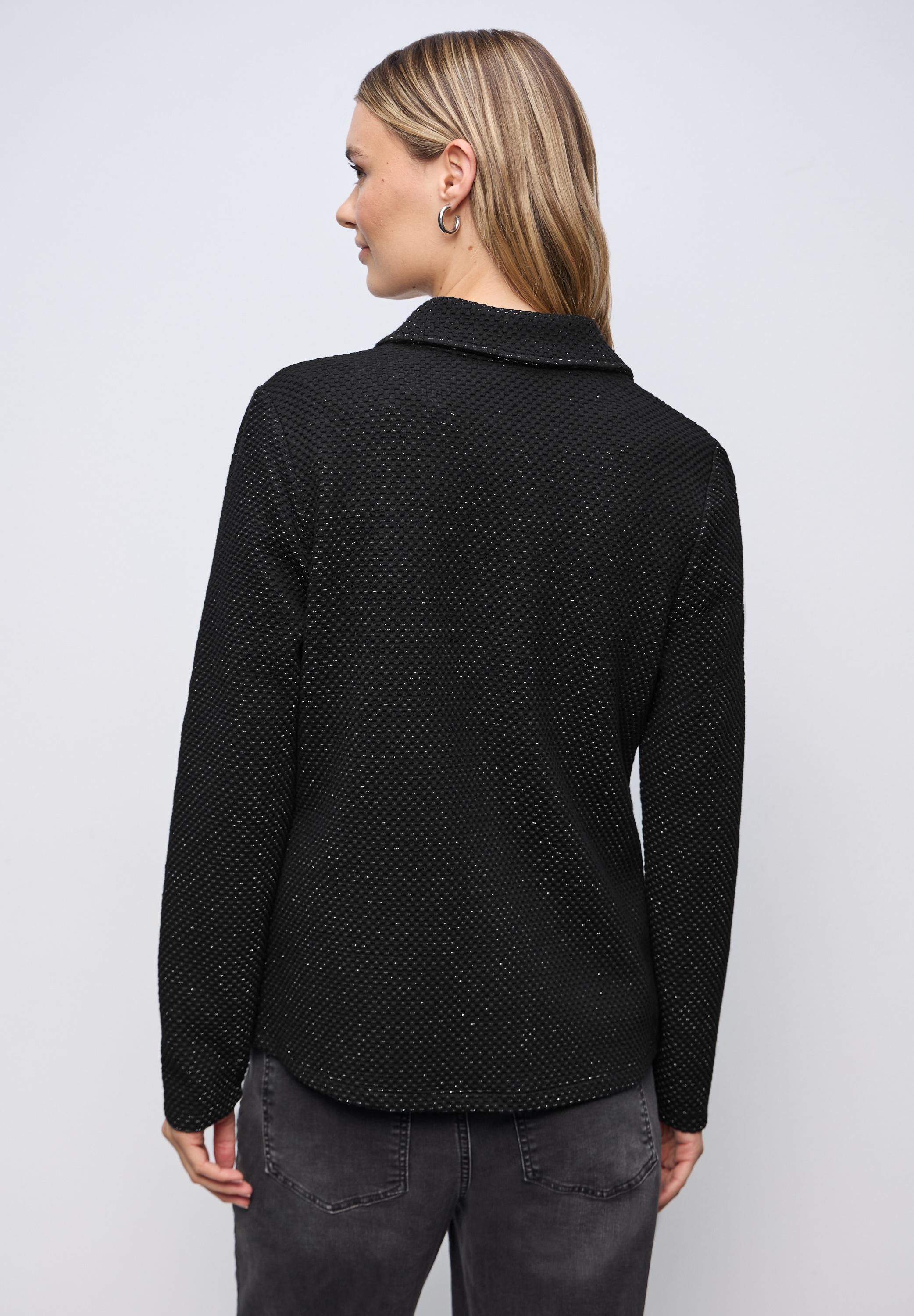 STREET ONE Veste blazer Sanft glitzernder Look und mit feinem Strukturmuster