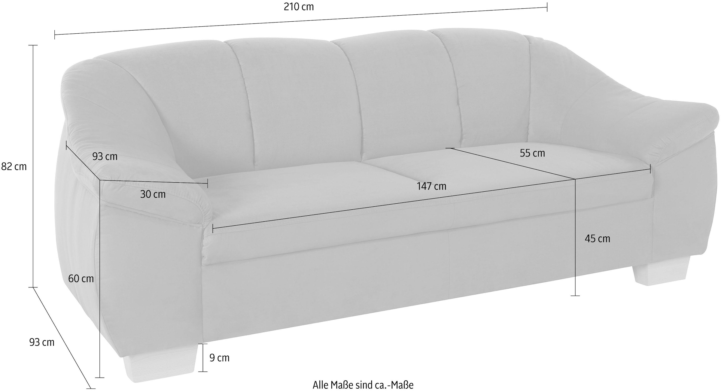 sit&more 3-Sitzer »Santo«, mit Federkern