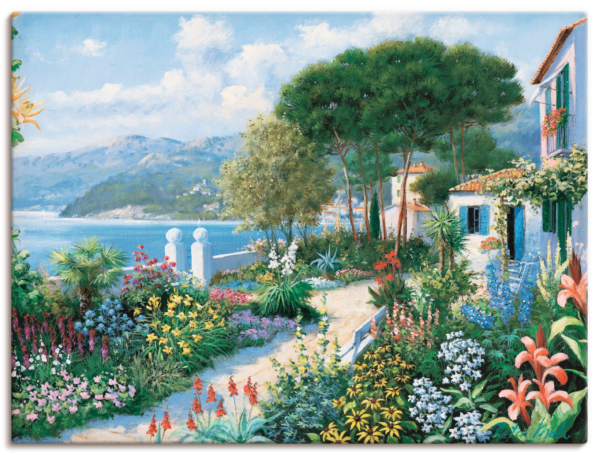 Image of Artland Leinwandbild "Verstecktes Paradies" Garten 1 Stk. tlg. auf Holzrahmen gespannt