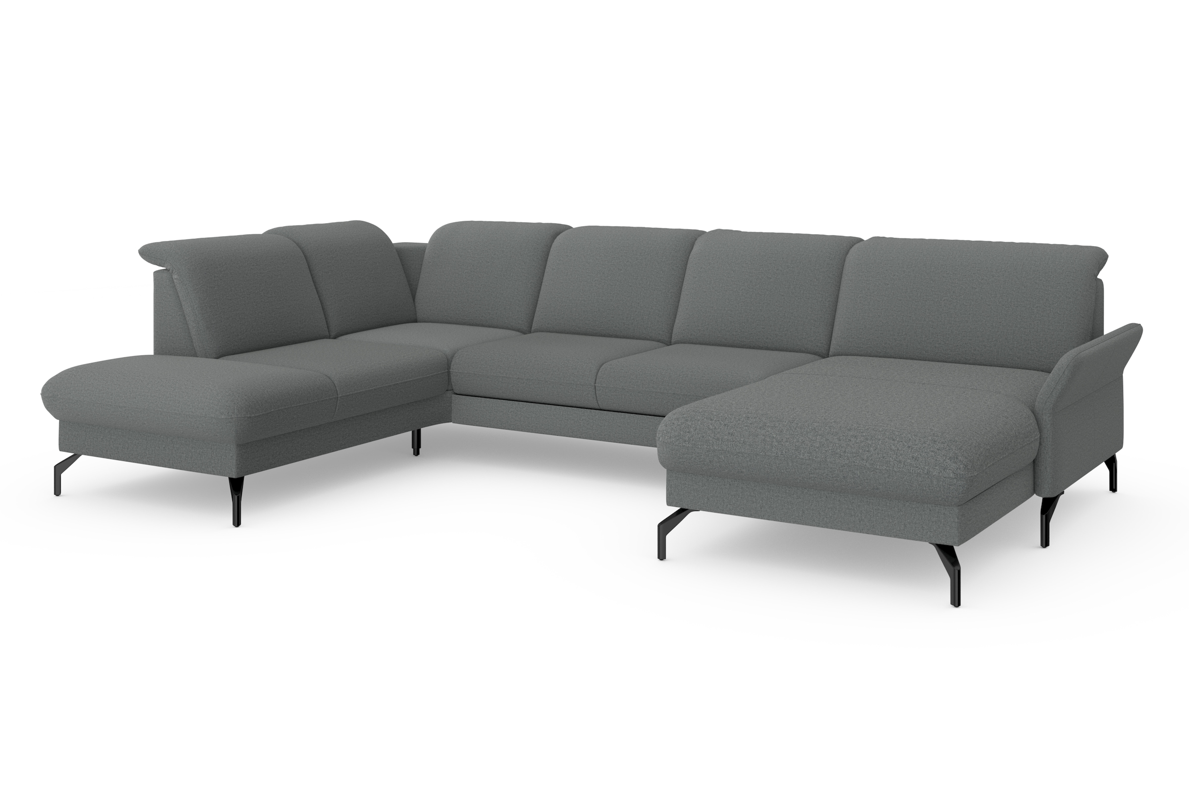sit&more Wohnlandschaft »Fashion U-Form«, wahlweise mit Kopfteilverstellung, Vorziehsitz, motorisch, Metallfüsse