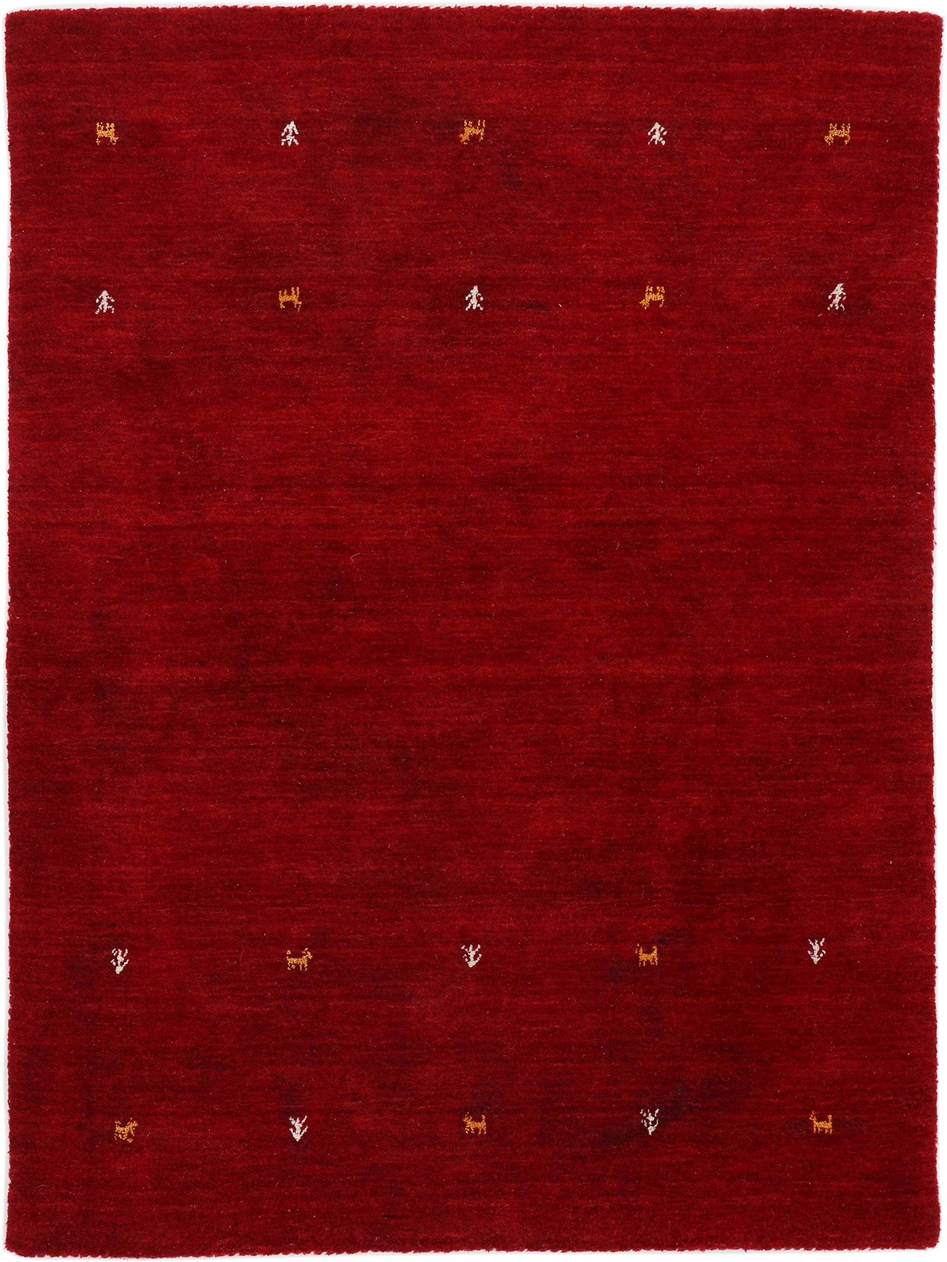 carpetfine Wollteppich »Gabbeh Uni,  auch als Läufer und Rund erhältlich« rechteckig 15 mm Höhe reine Wolle, handgewebt, Gabbeh Loom Tiermotiv, grosse Farbauswahl