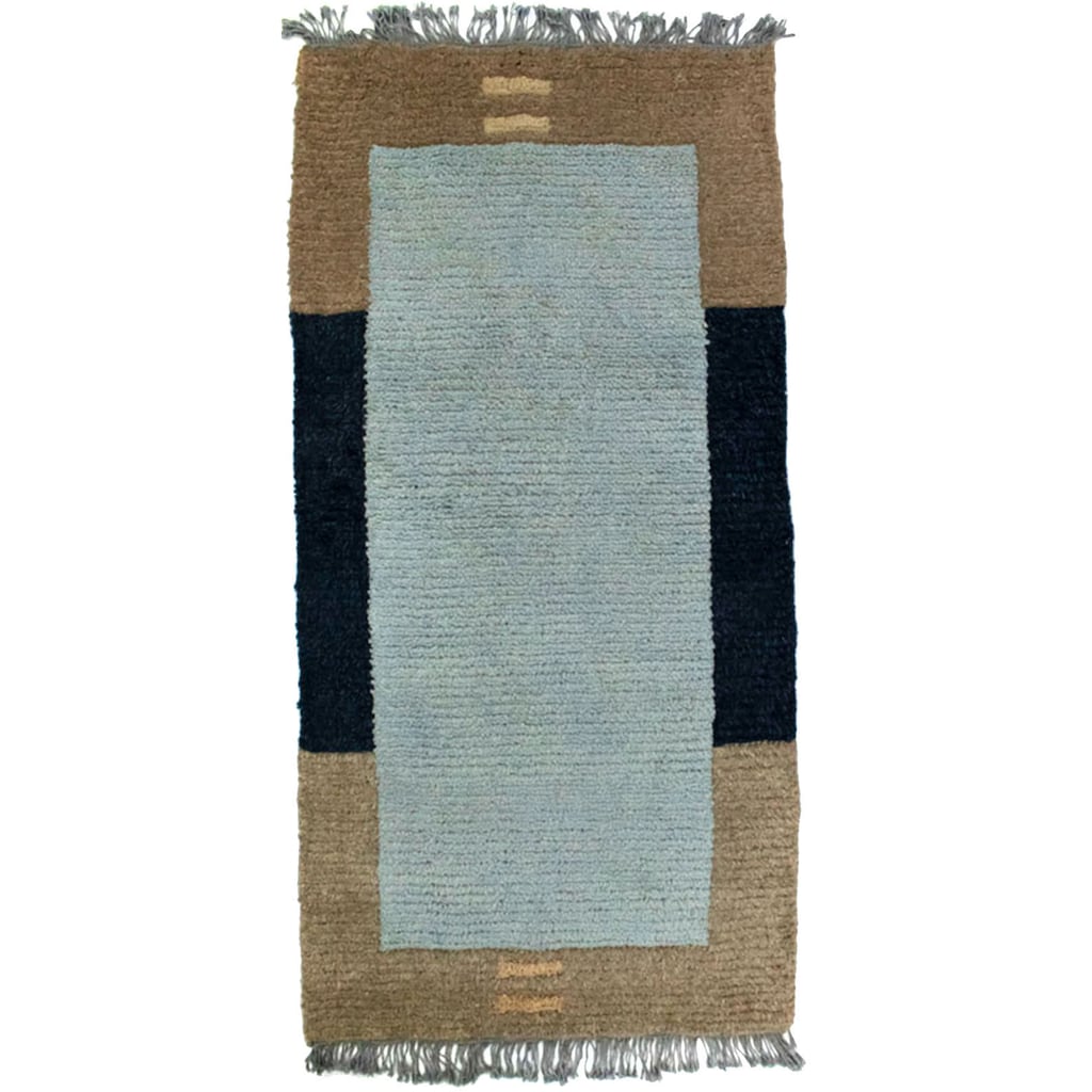 morgenland Wollteppich »Nepal Teppich handgeknüpft blau«, rechteckig