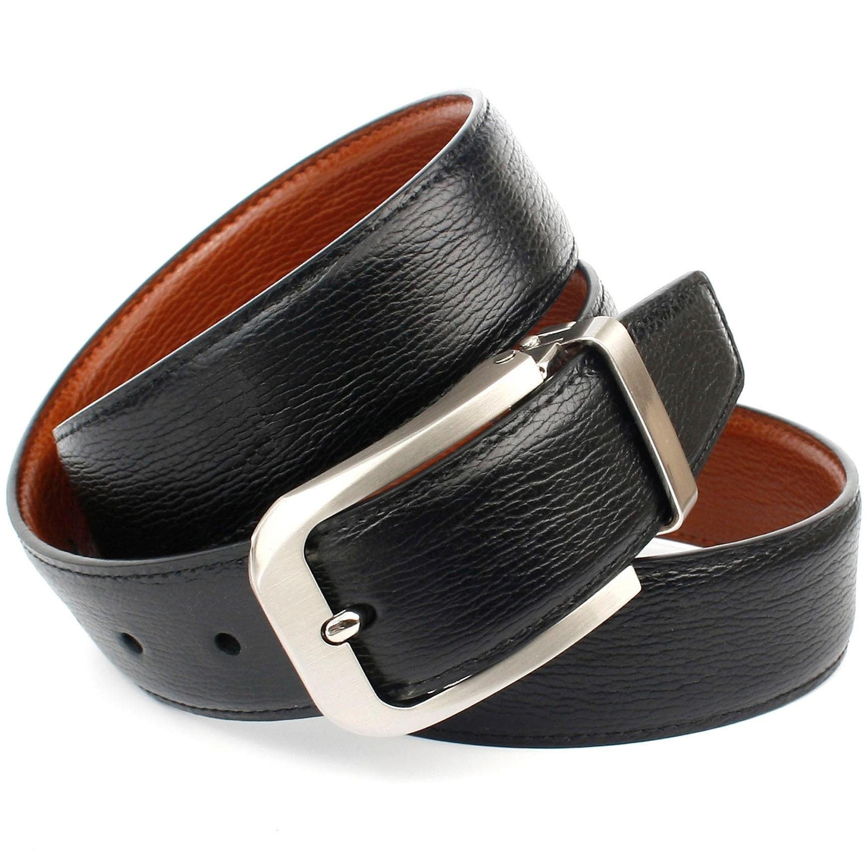Anthoni Crown Ceinture en cuir Wendegürtel in cognac und schwarz
