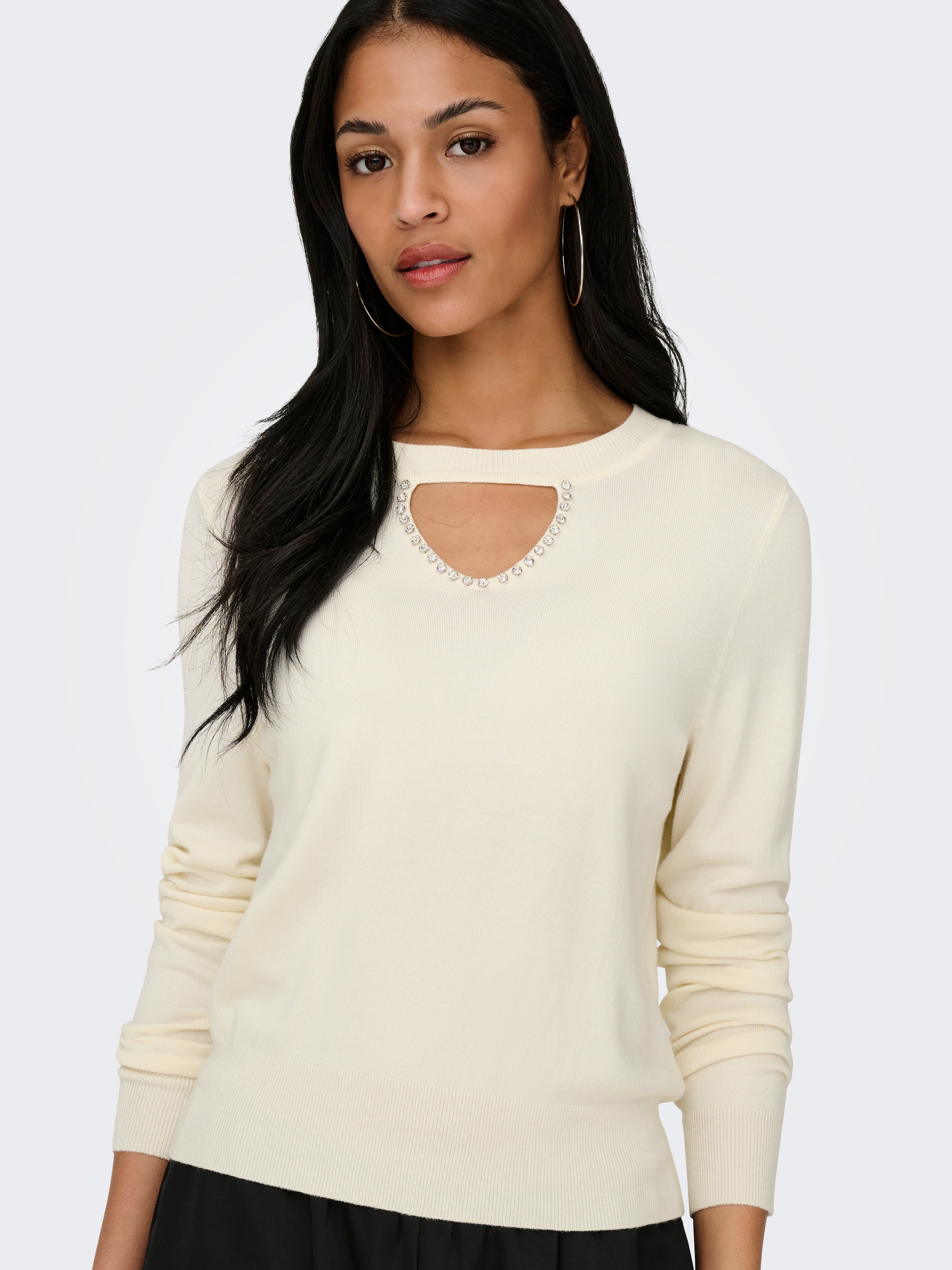 ONLY Pull à col rond »ONLVENICE LIFE LS PEEKABOO BLING CC KNT«