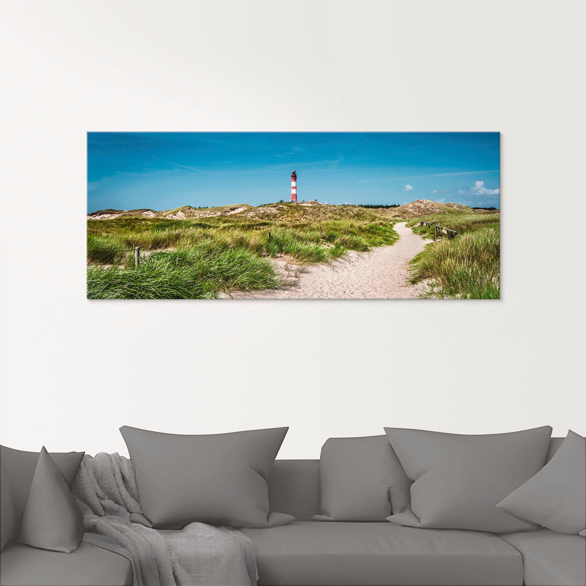 Artland Glasbild »Leuchtturm auf der Insel Amrum«, Gebäude, (1 St.), in verschiedenen Grössen