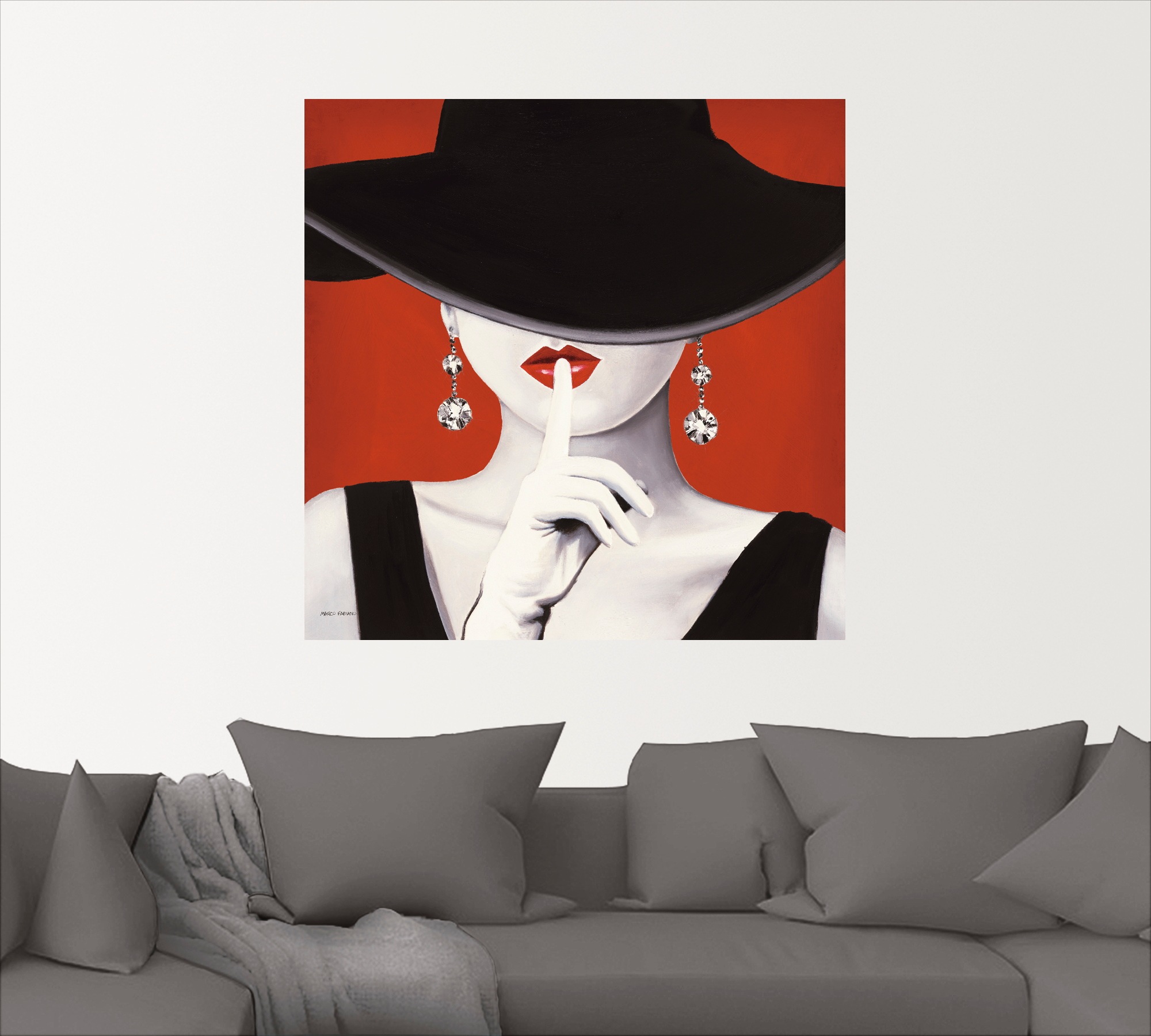Artland Wandbild »Hut ab I«, Frau, (1 St.), als Leinwandbild, Poster, Wandaufkleber in verschied. Grössen