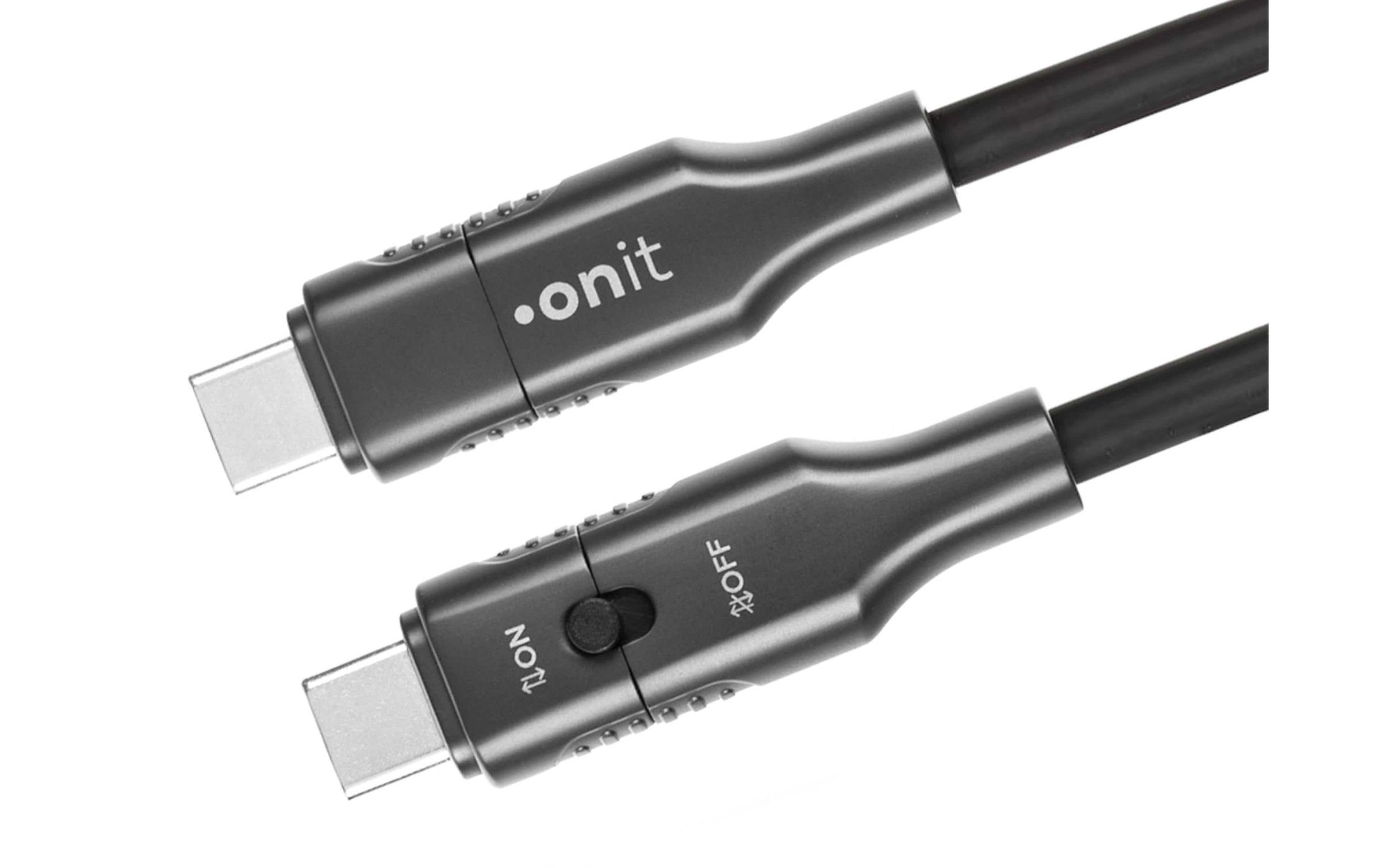 onit Câble USB »mit Datenblocker-Schalter, USB-C - 1,5 m« 150 cm Laden und gezielte Datenübertragung dank integriertem Schalter