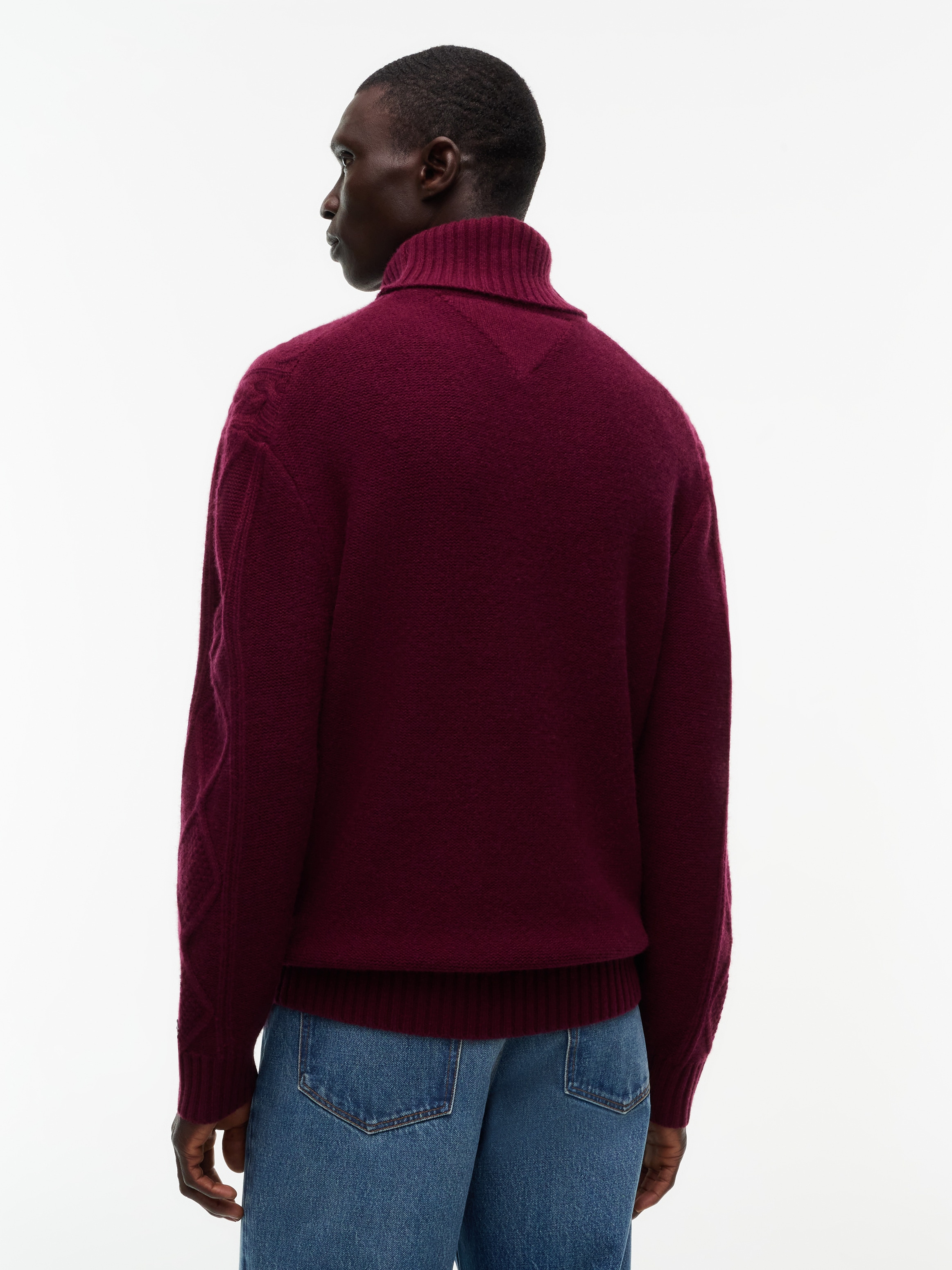 Tommy Hilfiger Pull à col roulé »NY  WOOL CABLE SWEATER« en mélange de laine avec cachemire, motif tricot torsadé