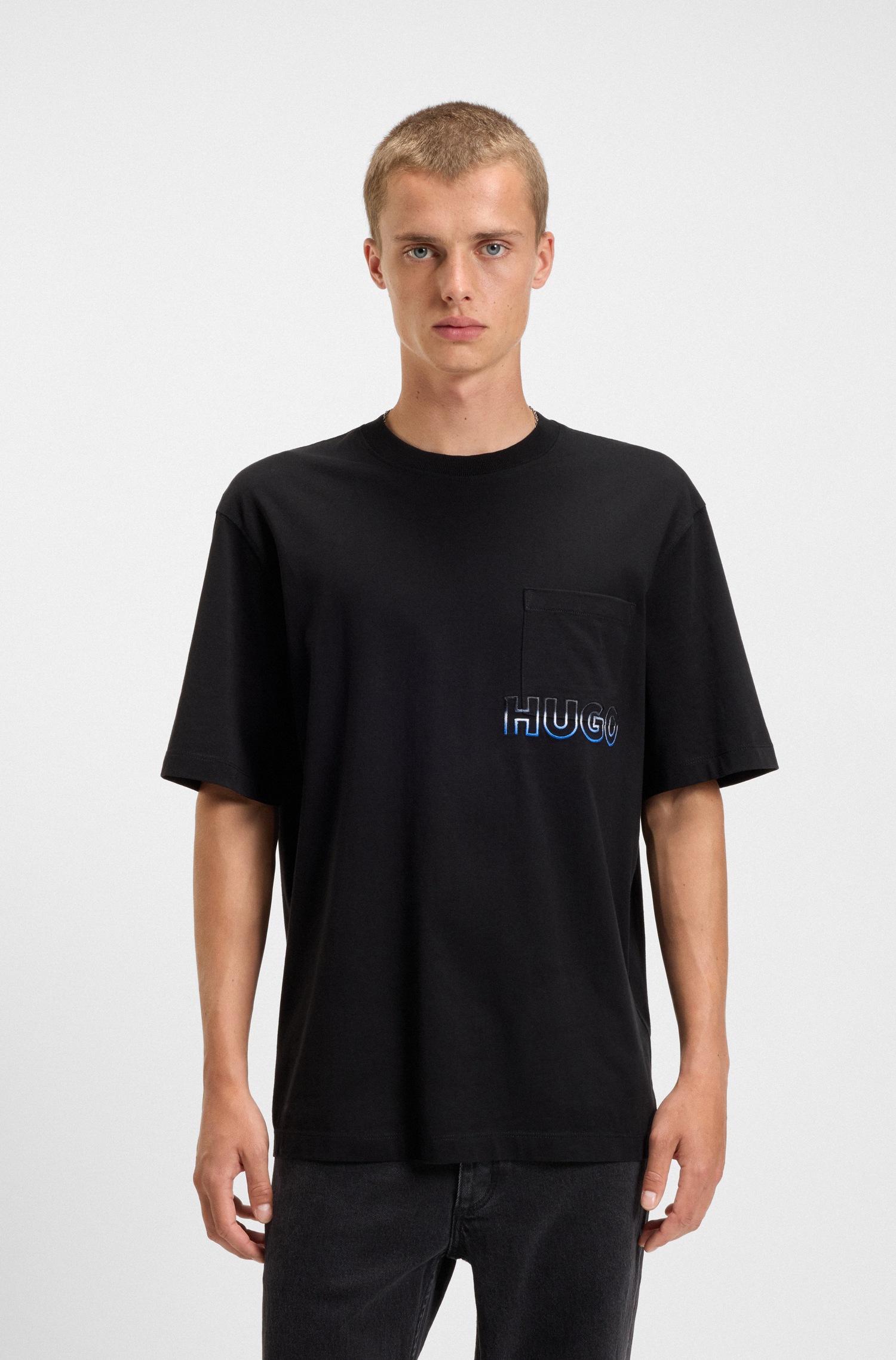 Image of HUGO T-Shirt "Nogoste" Rundhalsausschnitt, regular fit, Brusttasche