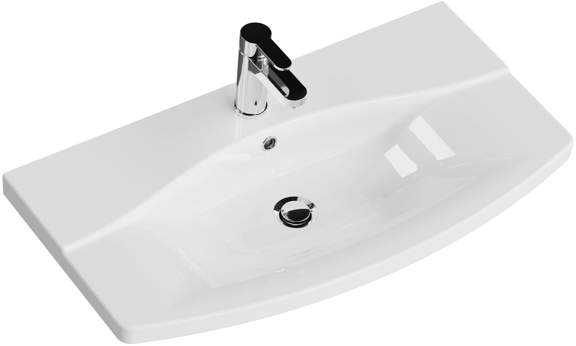 Saphir Waschtisch »Serie 4010 Keramik-Waschtisch mit Unterschrank, 84 cm breit« Waschplatz mit 2 Schubladen, Badmöbel-Set mit Waschtisch