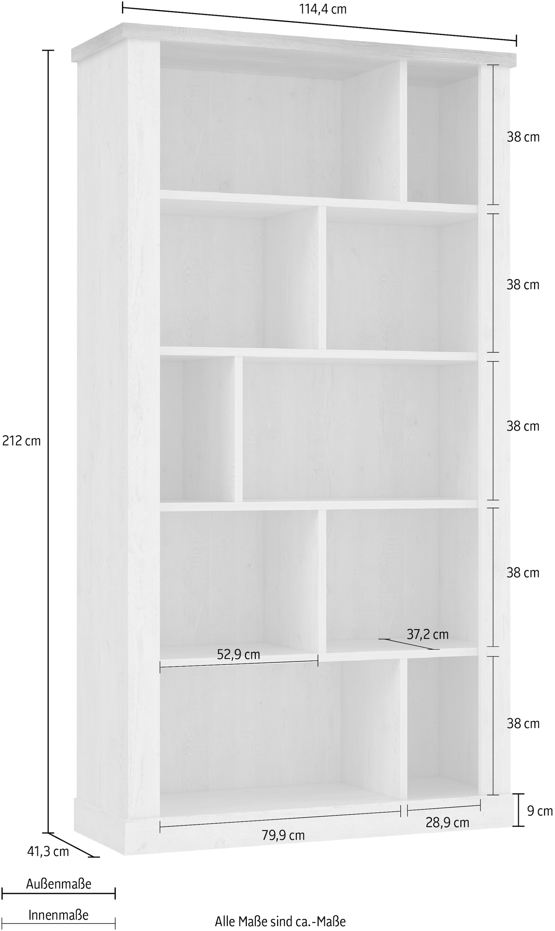 FORTE Aktenregal »Duro« Höhe 212 cm, Bücherregal im Landhausstil