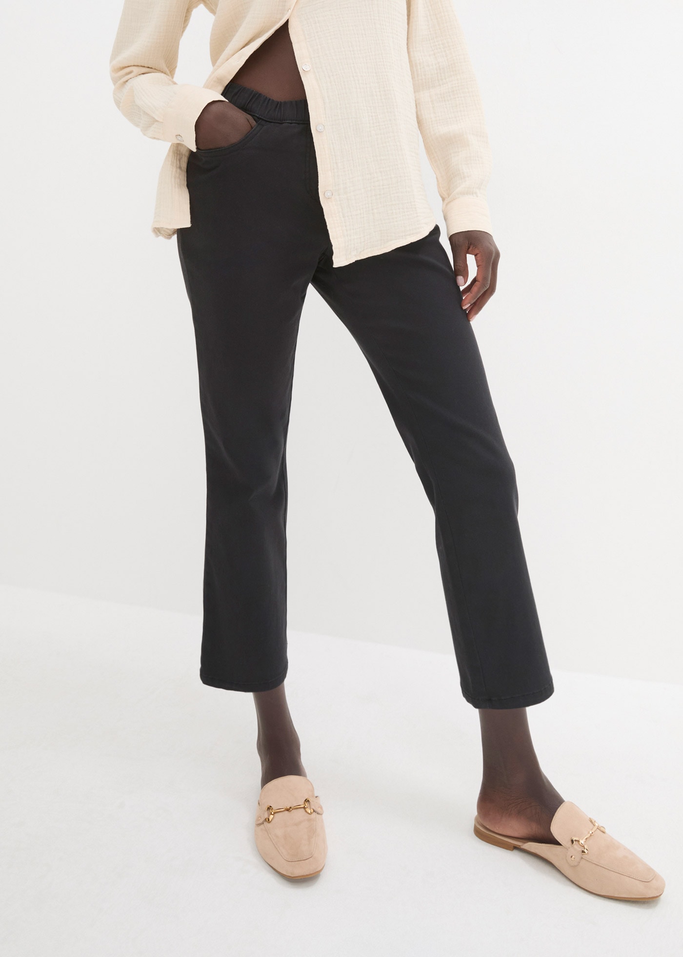 Image of bonprix Schlupfhose "7/8 Schlupfhose mit Stretch" mit Stretch-Anteil, Regular Fit, mit elastischem Gummibund