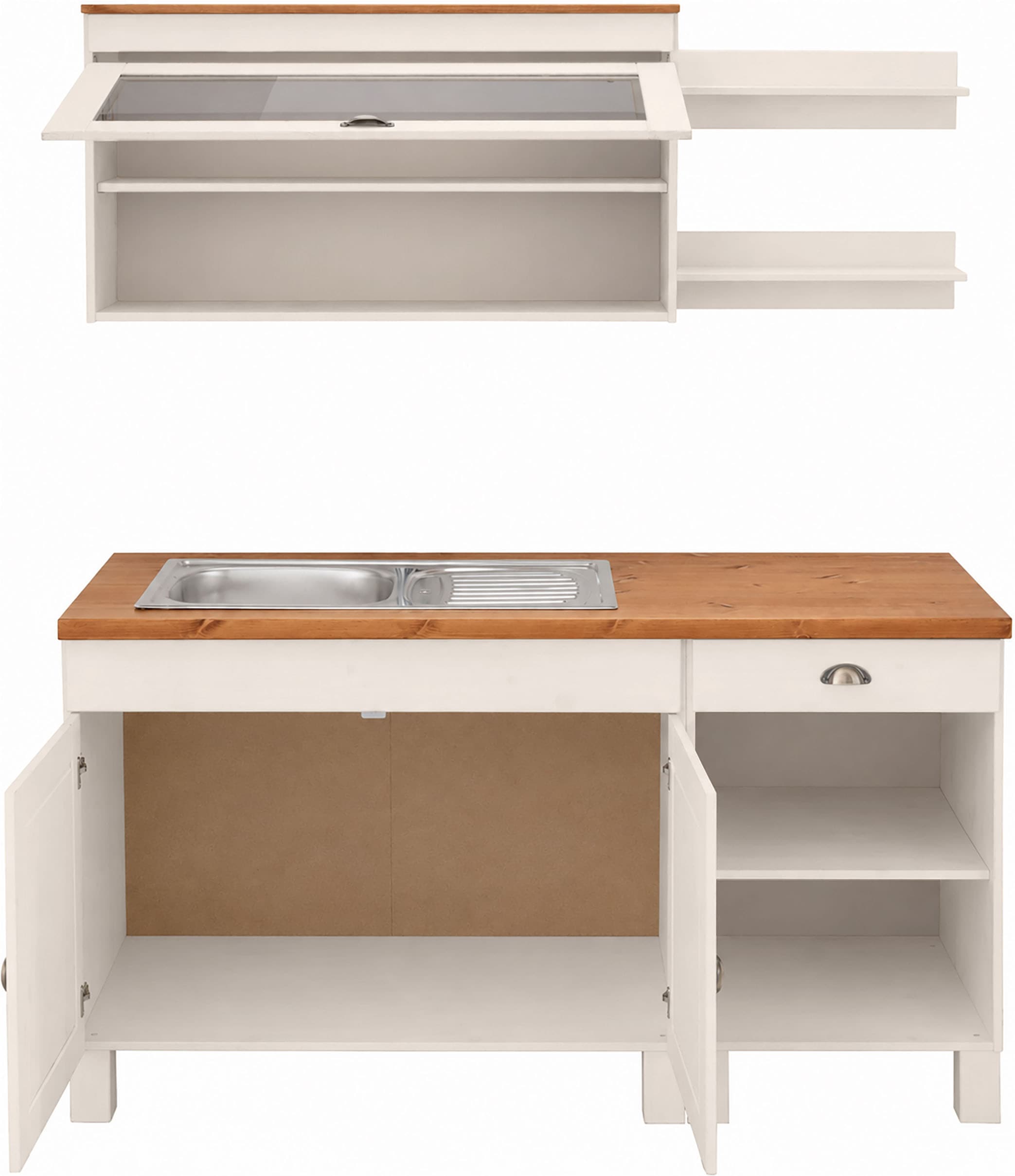 Home affaire Kitchenette »Oslo« largeur 150 cm, plan de travail épaisseur 35 mm, sans appareils électriques