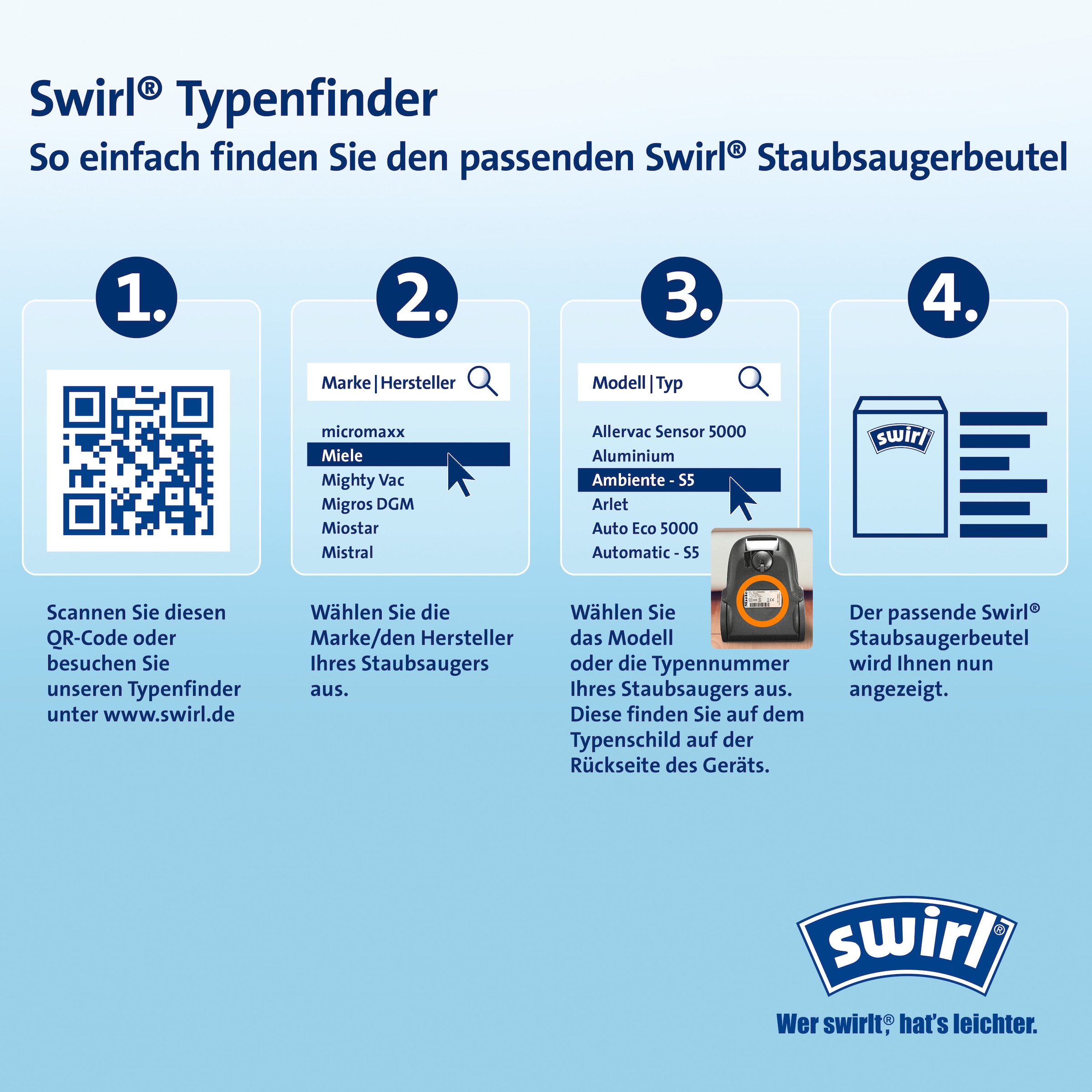 Swirl Staubsaugerbeutel »Swirl® Y 05 EcoPor® XL Vorteilspack für Grundig, Privileg und Nilfisk«, (Packung, 11 St.)