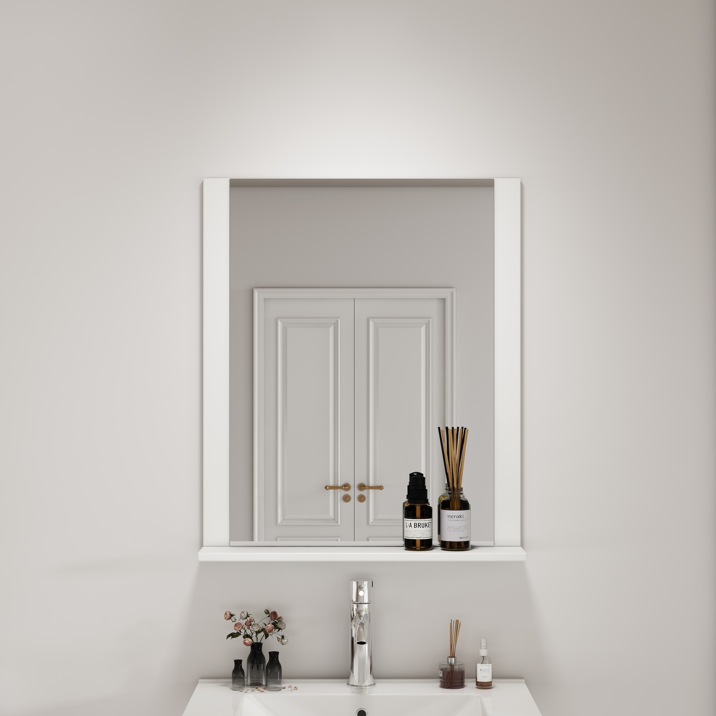 welltime Miroir de salle de bain »AMSTERDAM« in zwei Breiten 60cm, 80cm mit praktischer Ablagefläche