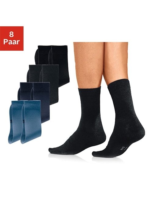 H.I.S Basicsocken, (Packung, 8 Paar), mit hohem Baumwollanteil