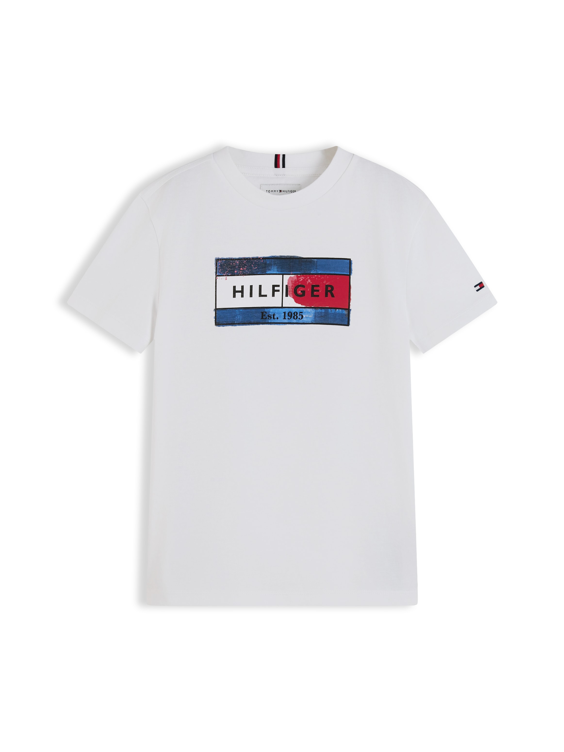Tommy Hilfiger T-shirt »HILFIGER FLAG GRAPHIC TEE« Encolure ronde, coupe régulière, enfants jusqu'à 16 ans
