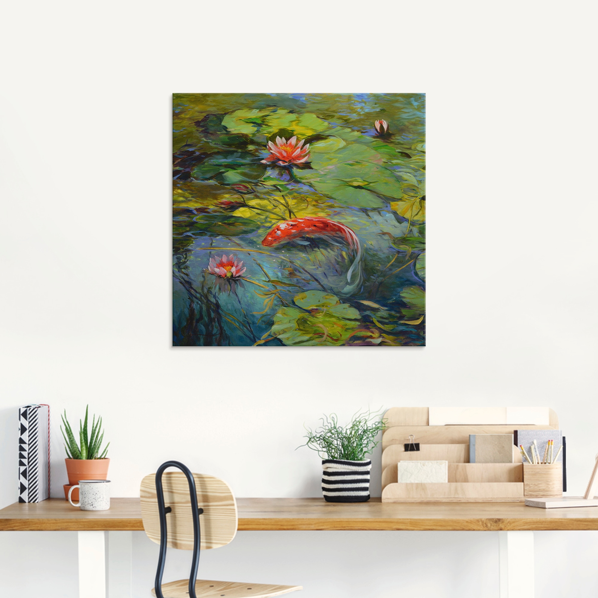 Artland Glasbild »Roter Koi«, Wassertiere, (1 St.), in verschiedenen Grössen