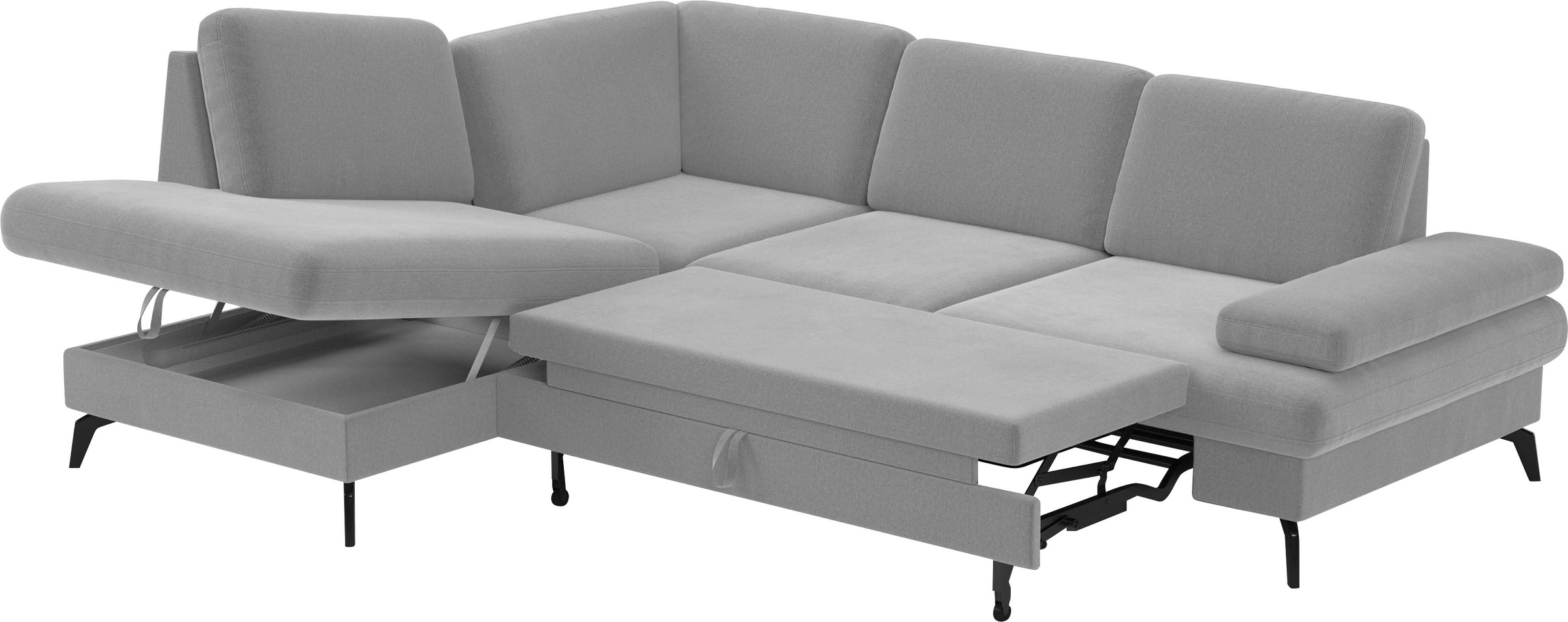 sit&more Ecksofa »Morris L-Form, inkl. Sitztiefenverstellung«, wahlweise mit Armteilverstellung, Bettfunktion & Bettkasten