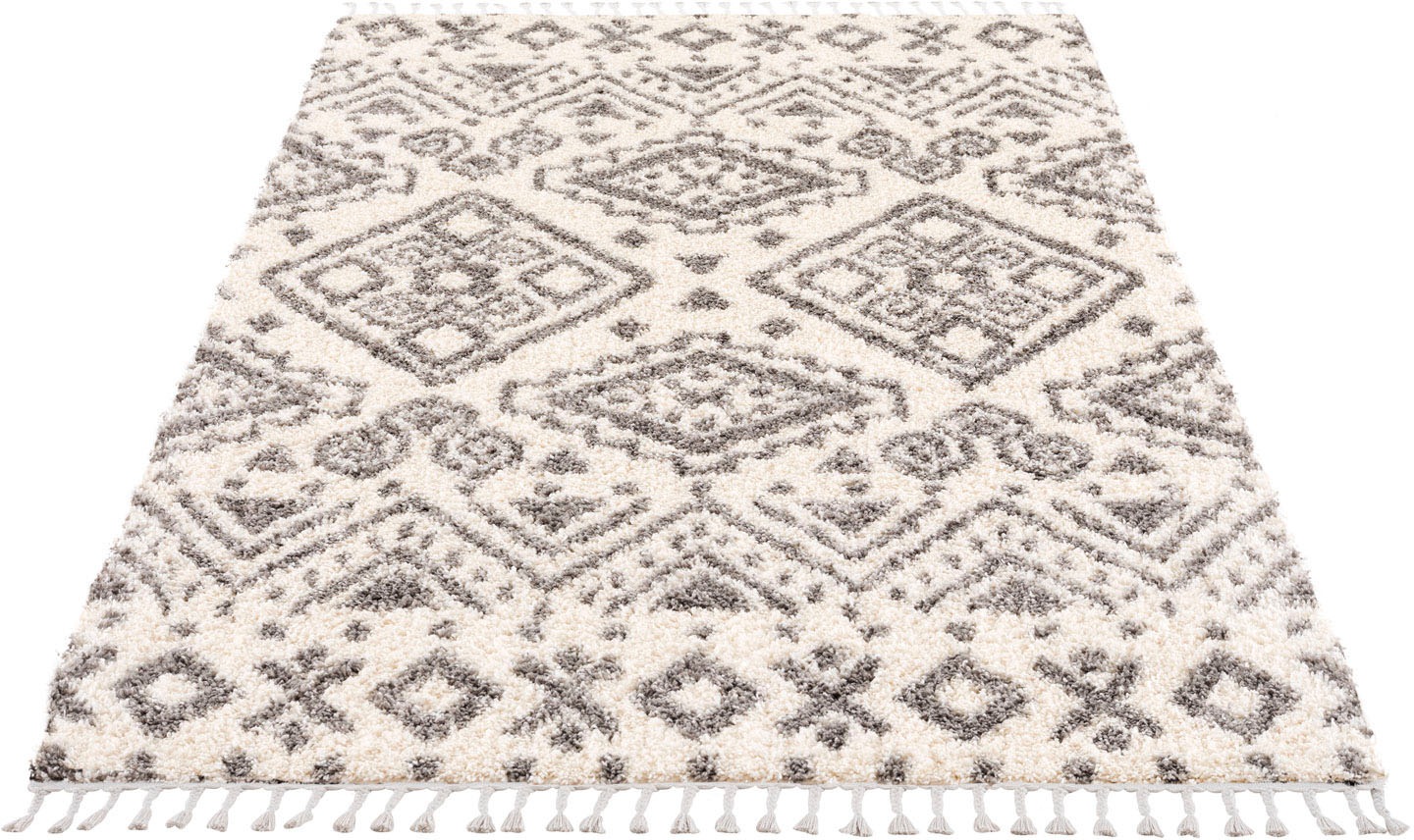 Image of Carpet City Hochflor-Teppich »Pulpy 541«, rechteckig, 30 mm Höhe, besonders weich, mit Fransen, Ethno Look, ideal für Wohnzimmer & Schlafzimmer bei Ackermann Versand Schweiz